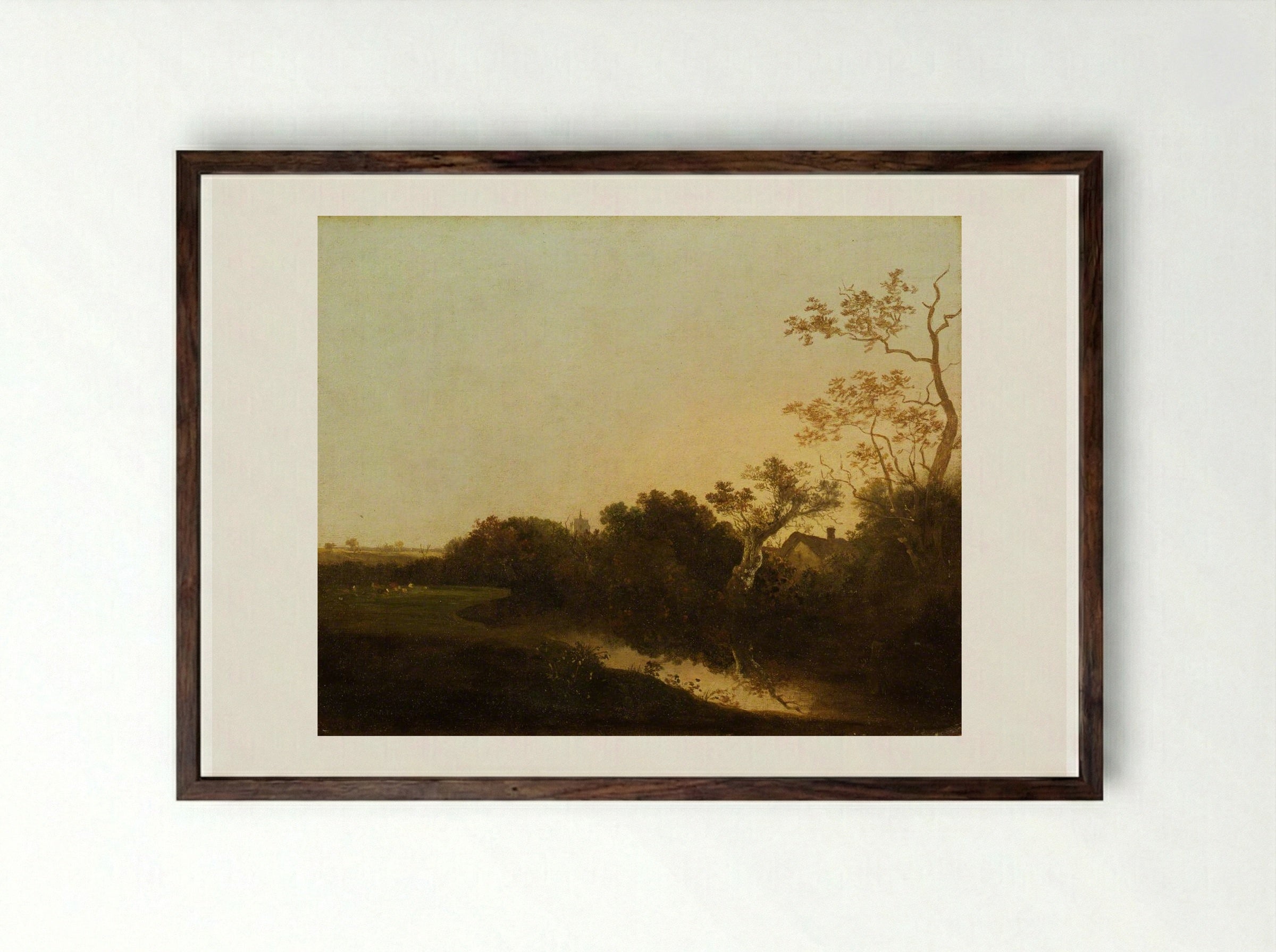 At Honingham, Norfolk - John Crome - Framed Print Dark Wood