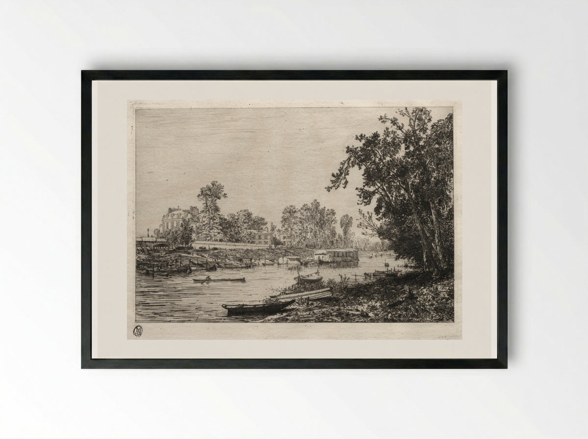 At Neuilly (Seine) - Maxime Lalanne - Framed Print Black
