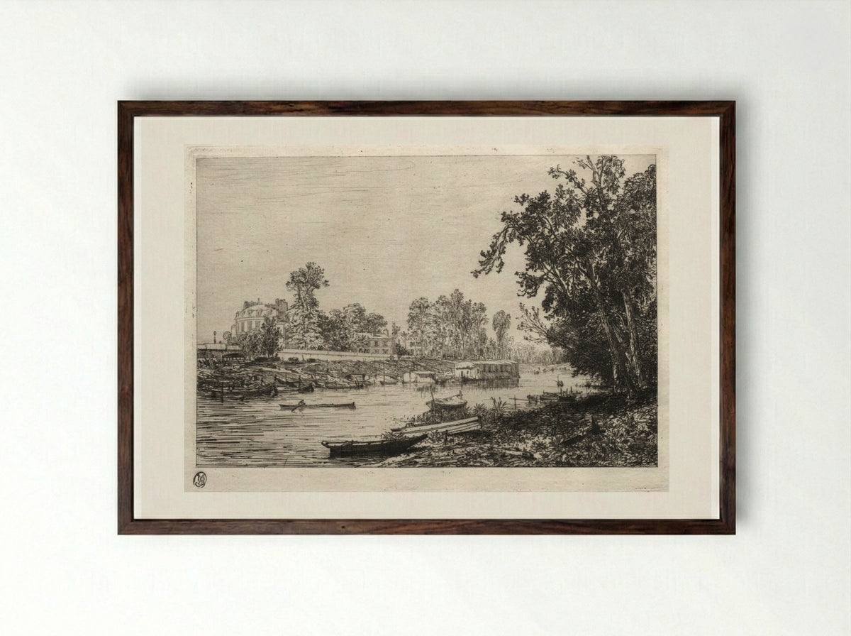 At Neuilly (Seine) - Maxime Lalanne - Framed Print Dark Wood