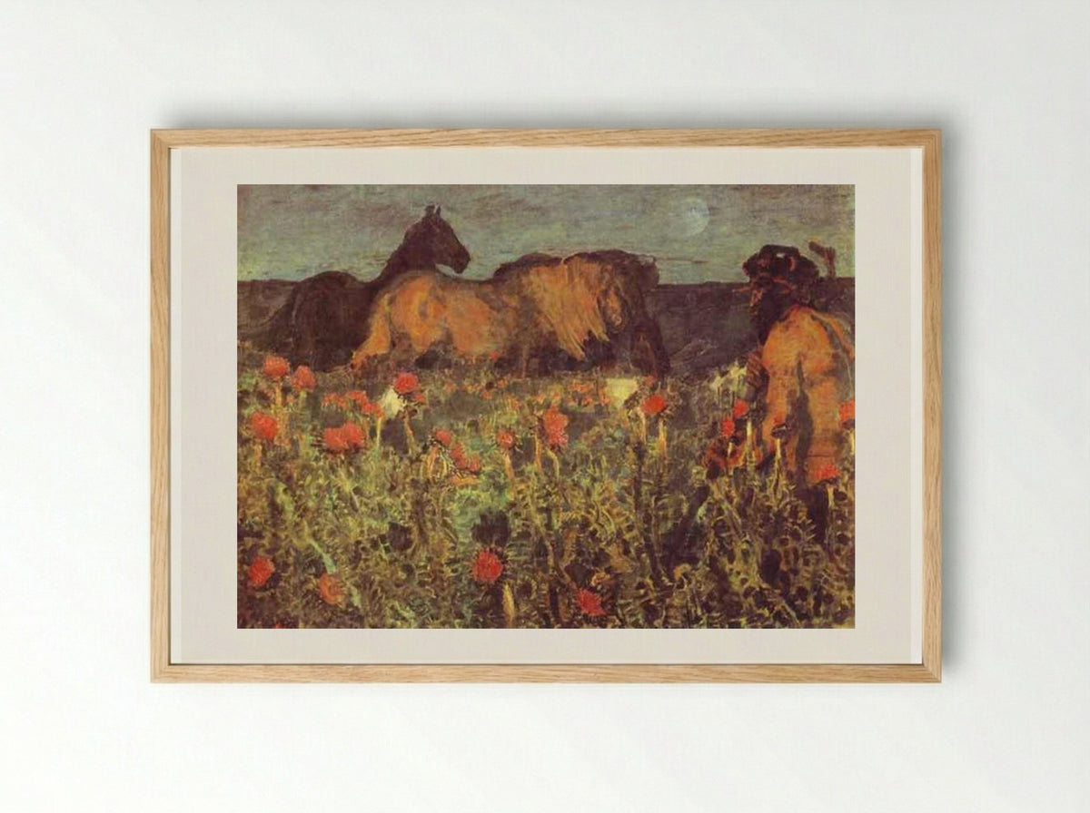 At Nightfall - Mikhail Vrubel - Framed Print Wood