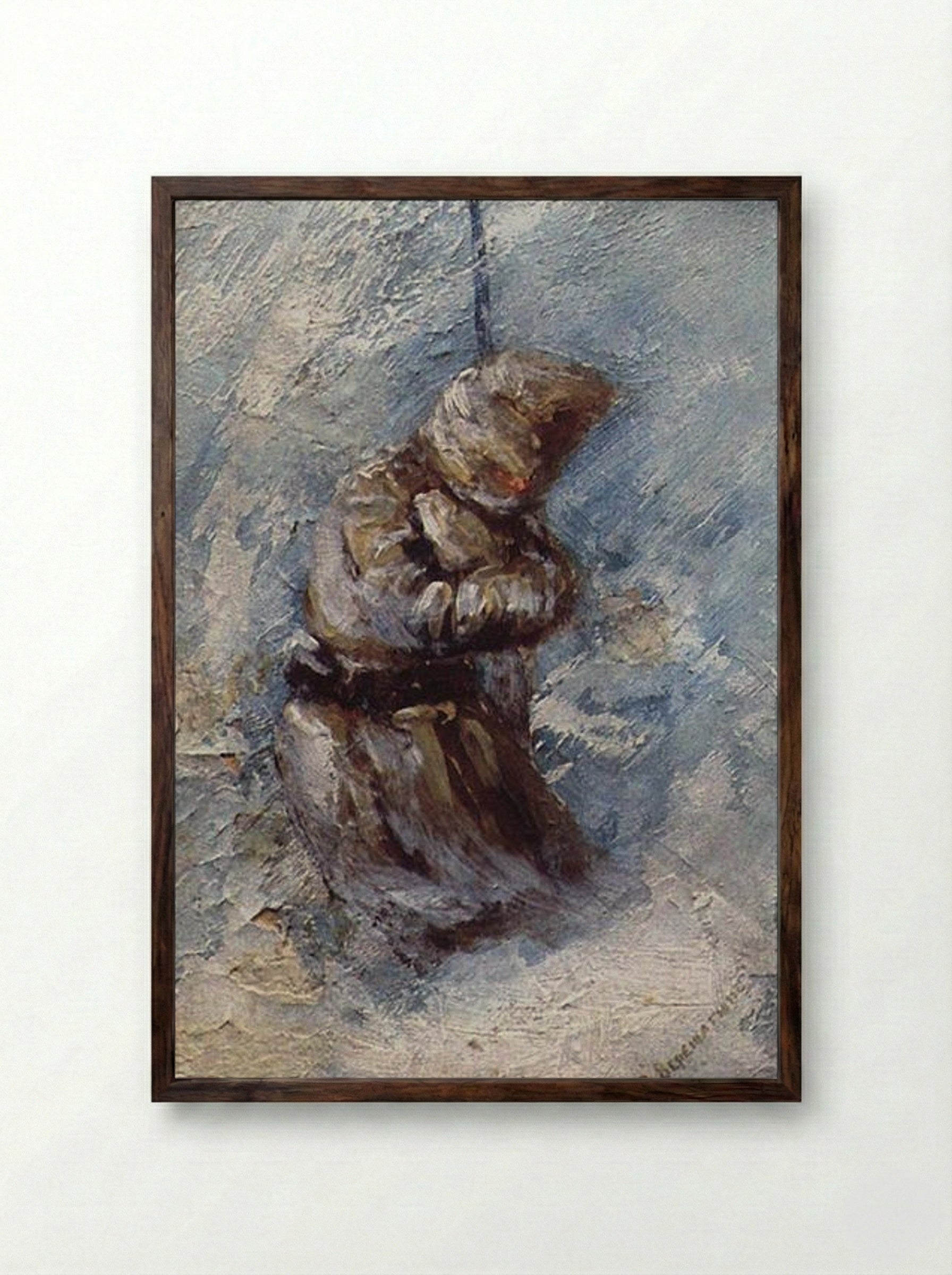 At Shipka All Is Quiet - Vasily Vereshchagin - Framed Print Dark Wood