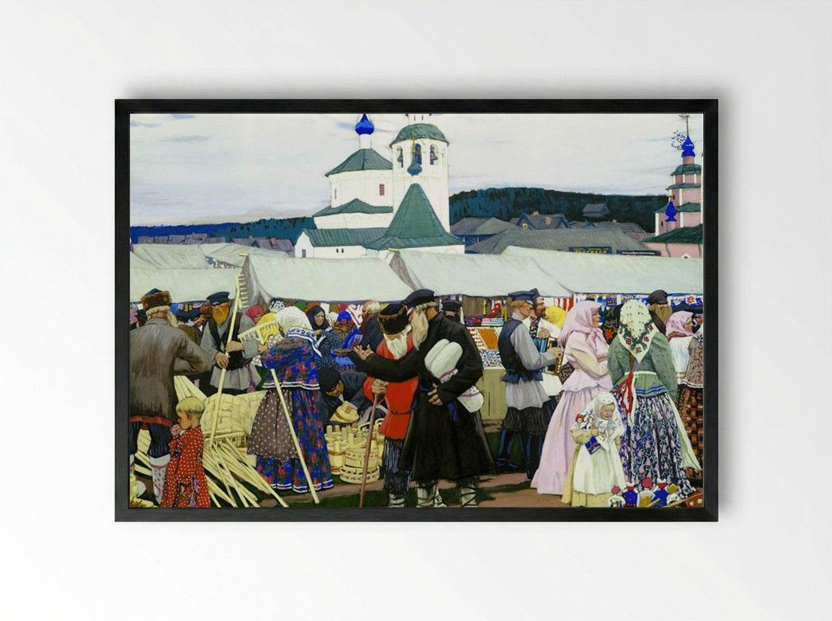 At The Fair - Boris Kustodiev - Framed Print Black