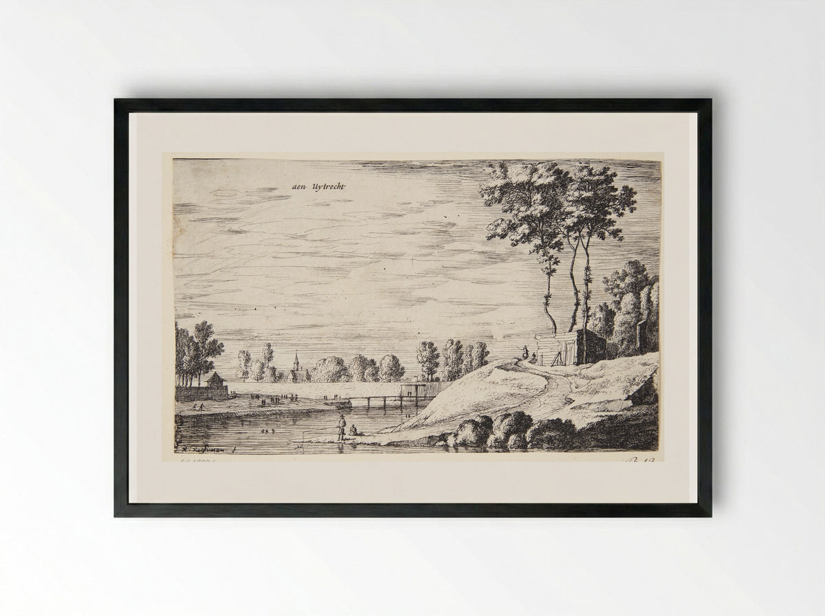 At Utrecht - Roelant Roghman - Framed Print Black