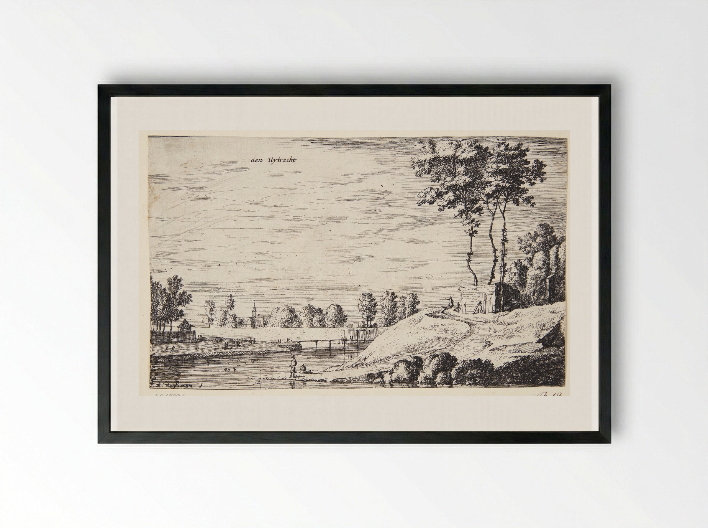 At Utrecht - Roelant Roghman - Framed Print Black
