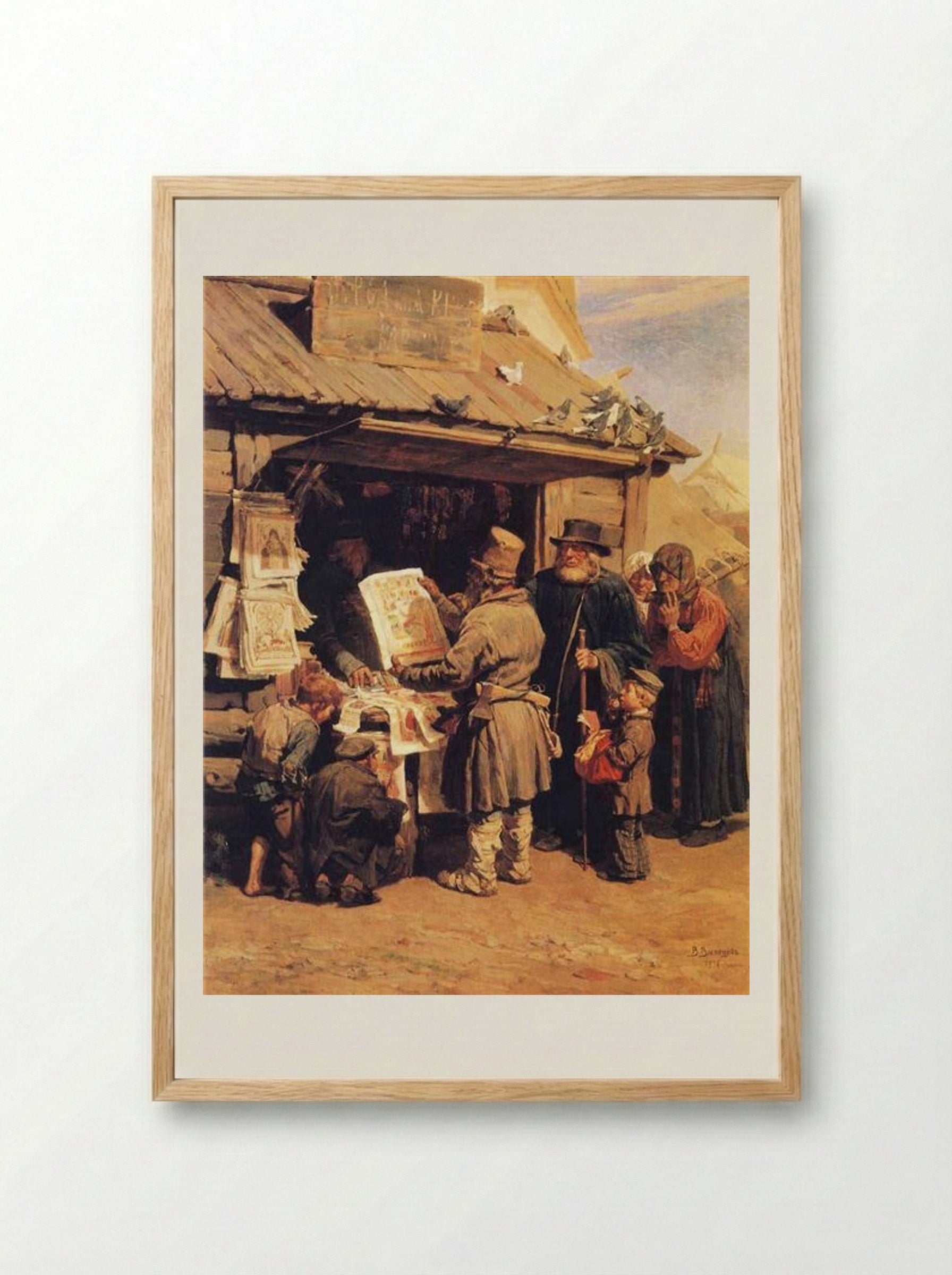 At a Bookseller's - Viktor Vasnetsov - Framed Print Wood