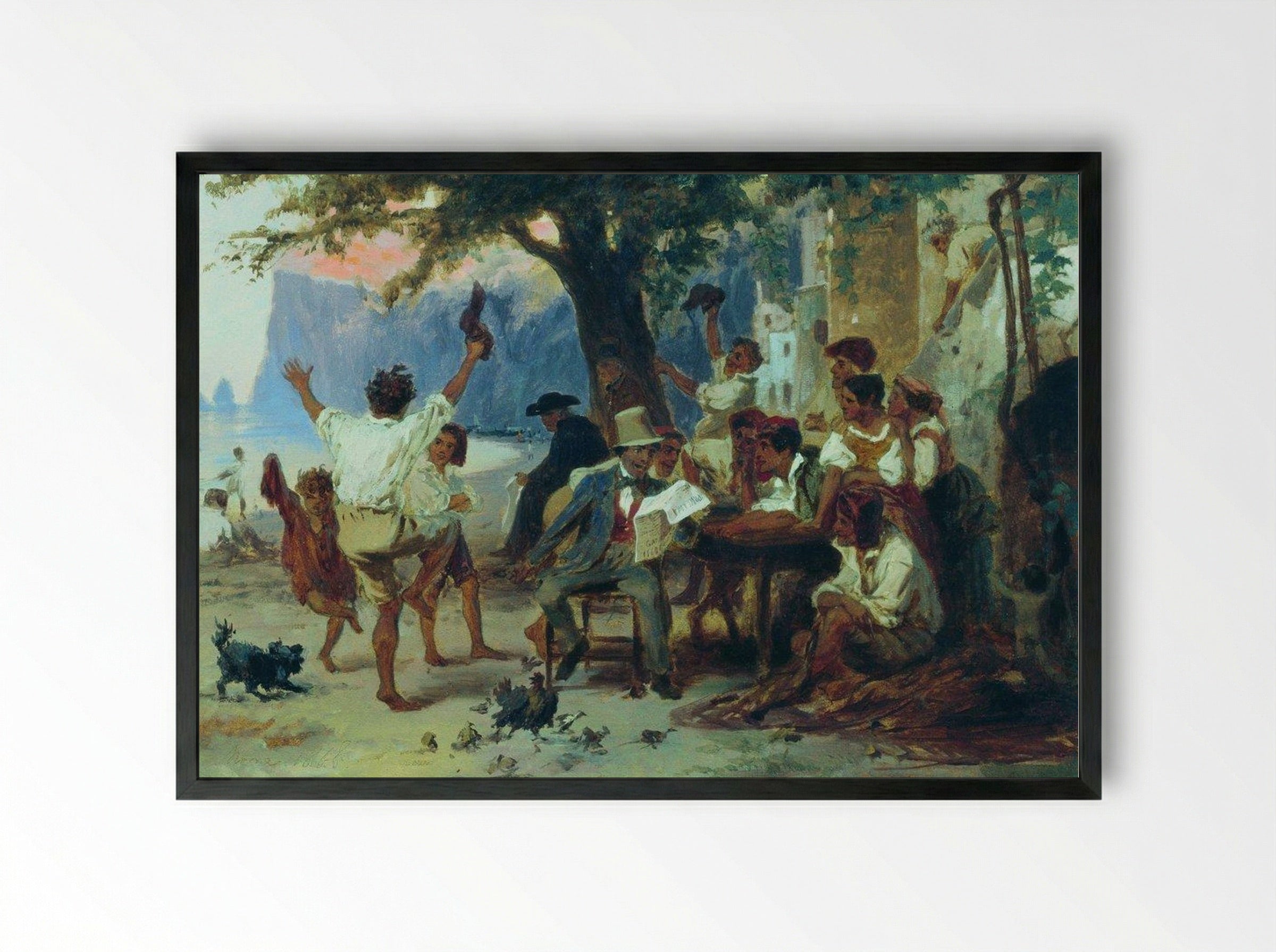 At a Roadside Tavern - Fyodor Bronnikov - Framed Print Black