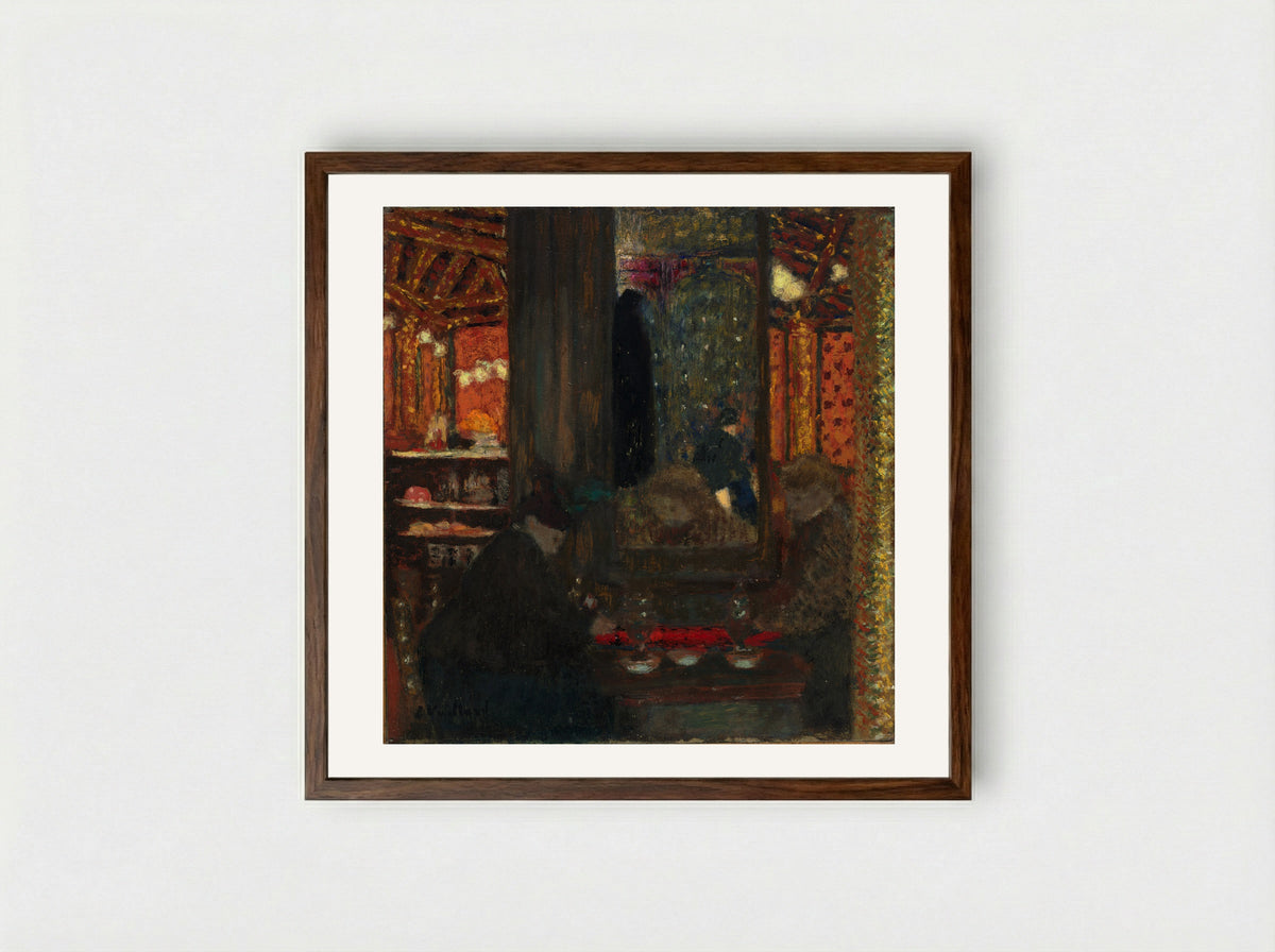 At the Café - Édouard Vuillard - Framed Print Dark Wood