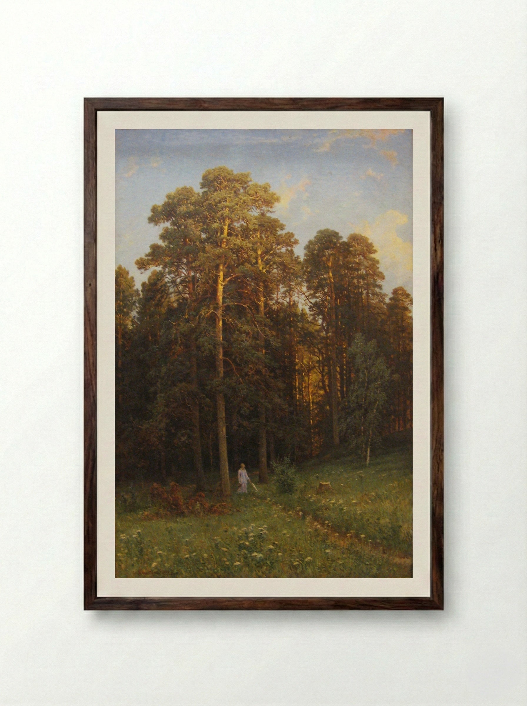 At the Edge of a Pine Forest - Ivan Shishkin - Framed Print Dark Wood