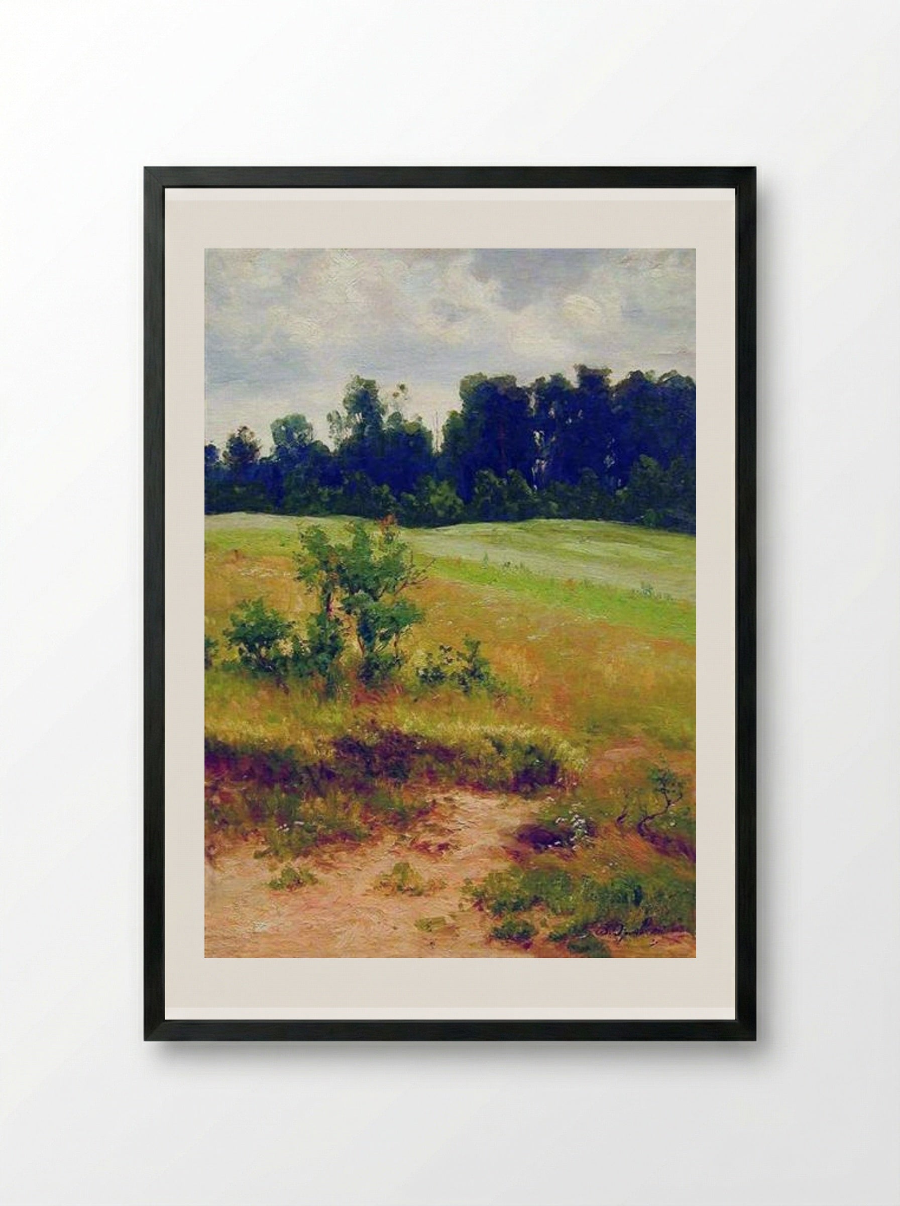 At the Field - Volodymyr Orlovsky - Framed Print Black