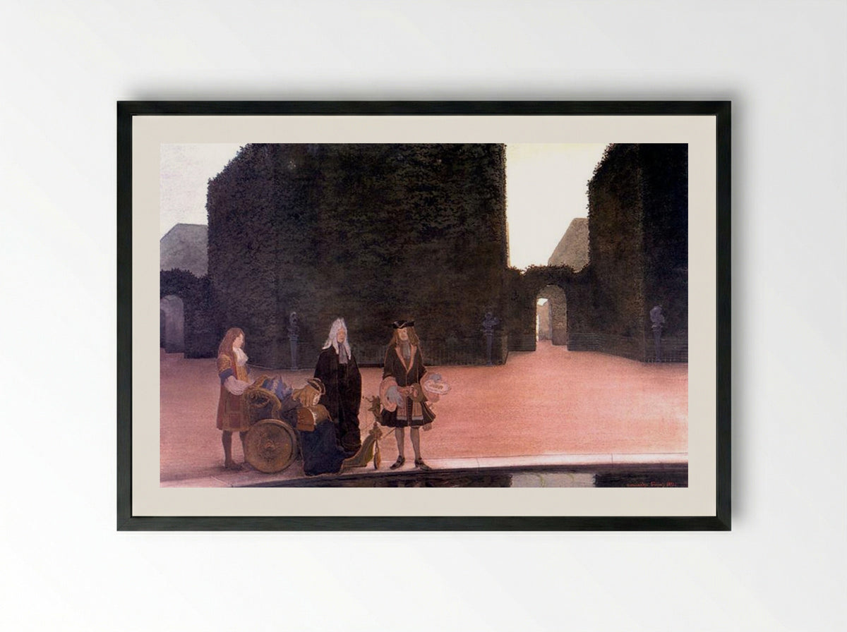 At the Pool of Ceres - Alexandre Benois - Framed Print Black