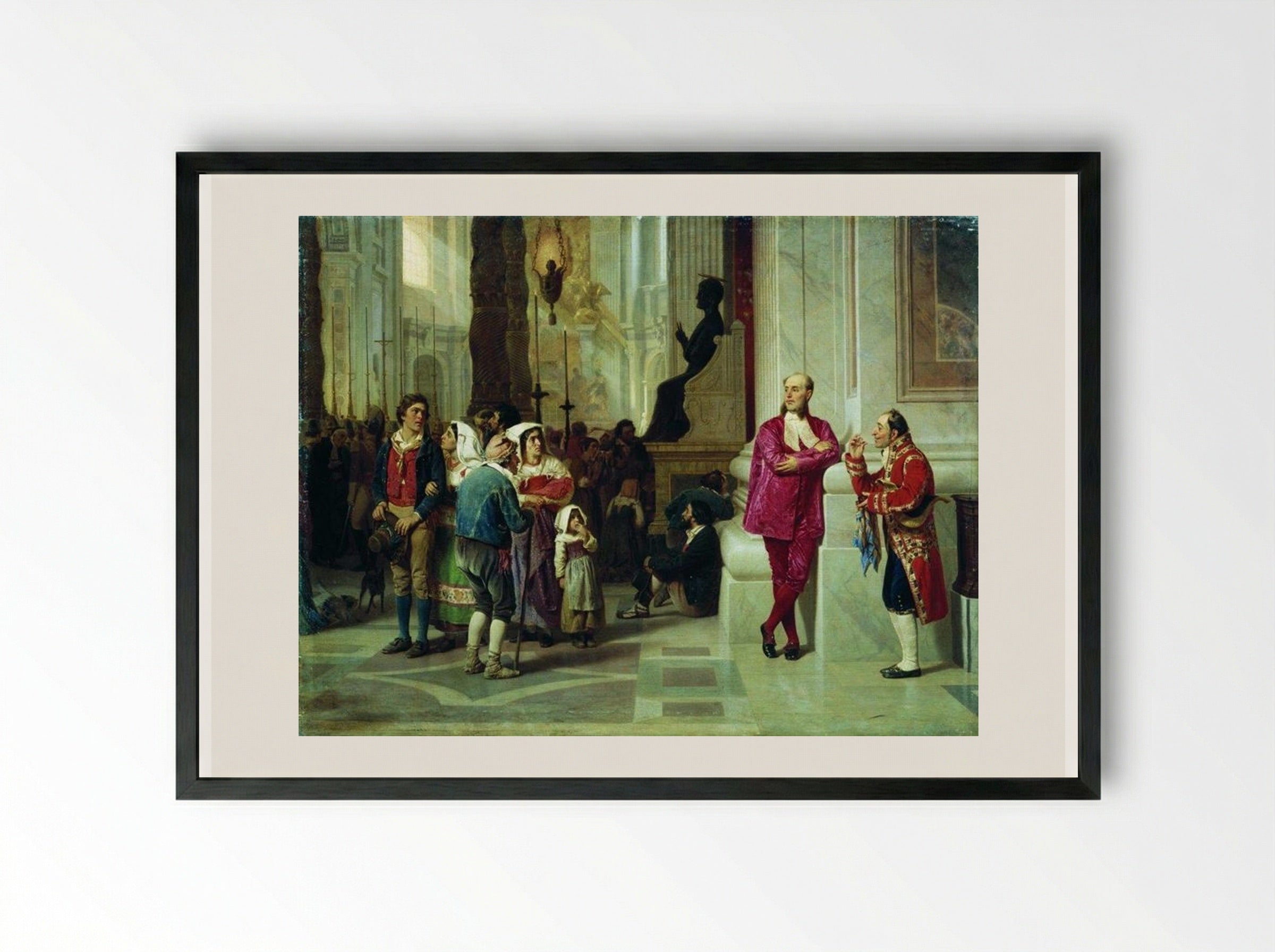 At the Reception of the Pope - Fyodor Bronnikov - Framed Print Black