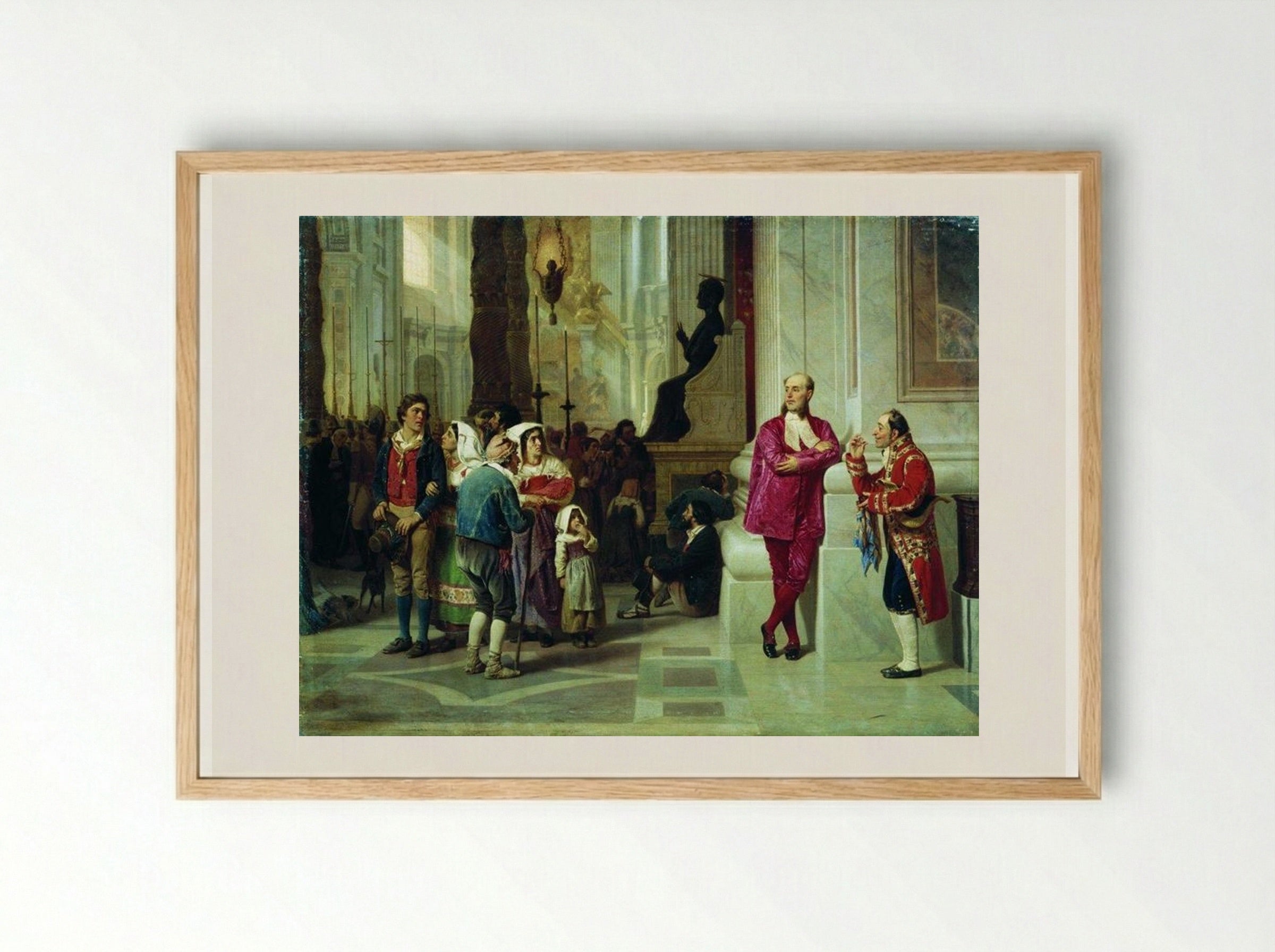 At the Reception of the Pope - Fyodor Bronnikov - Framed Print Wood
