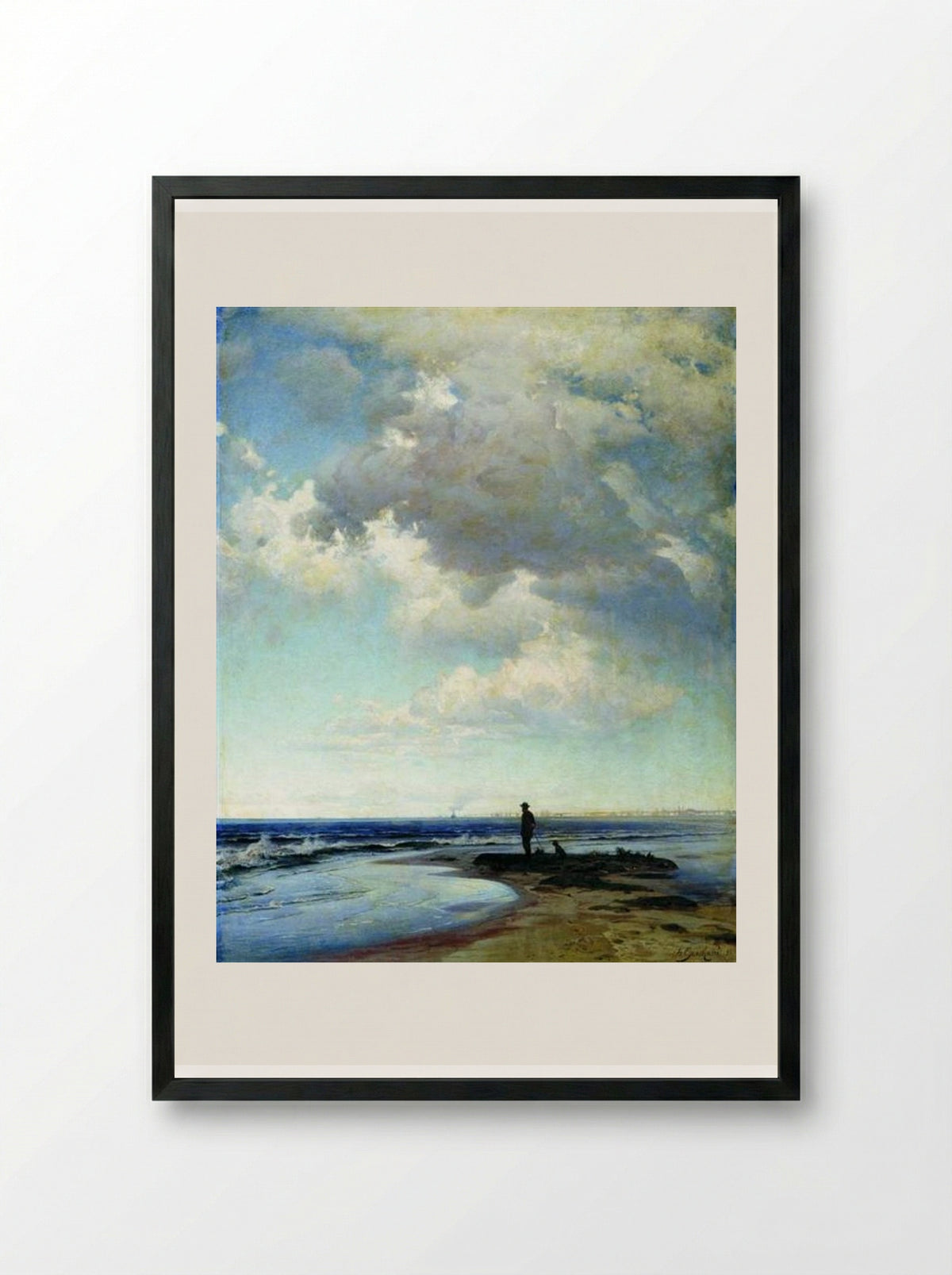 At the Seashore - Volodymyr Orlovsky - Framed Print Black