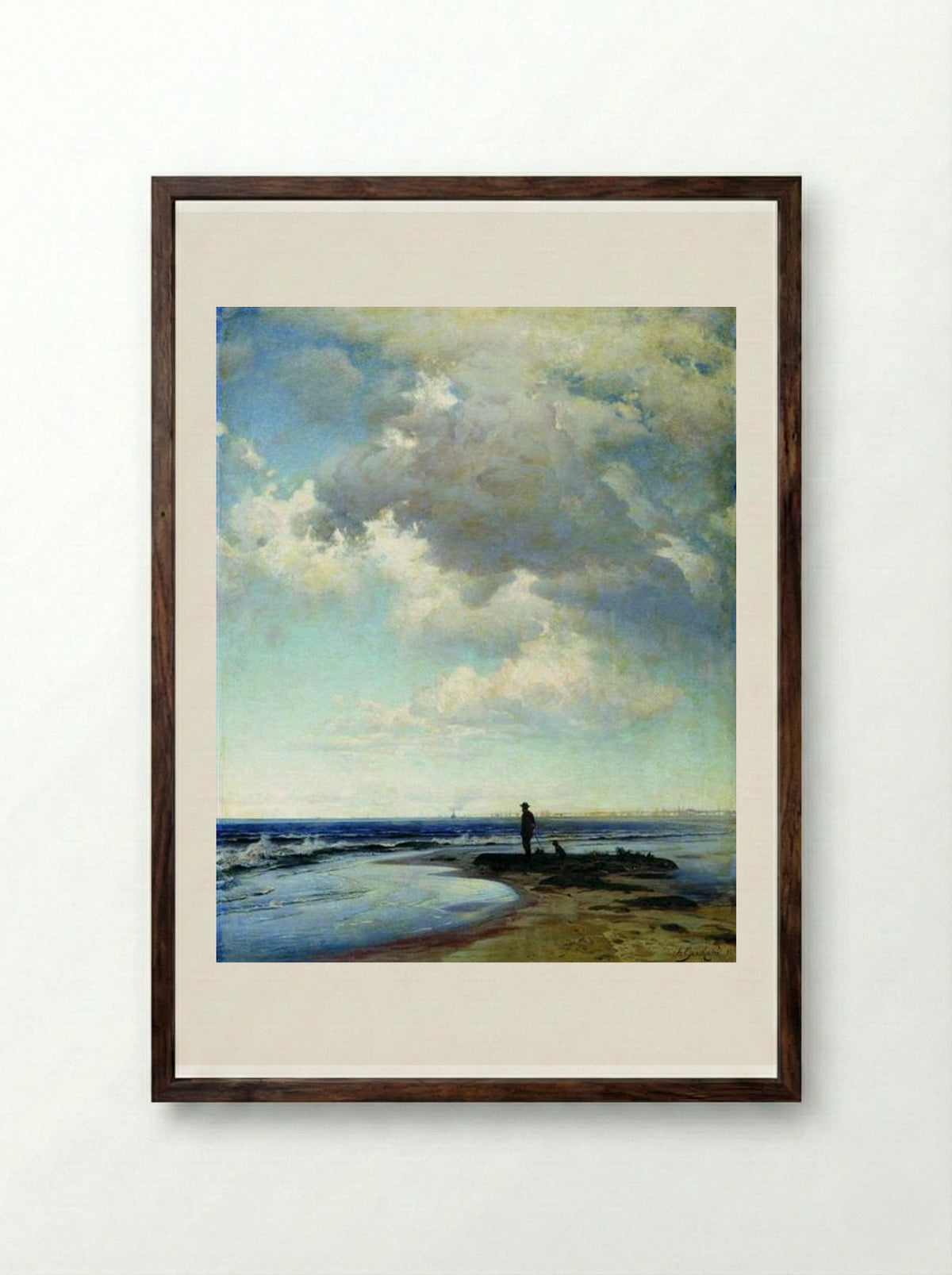 At the Seashore - Volodymyr Orlovsky - Framed Print Dark Wood