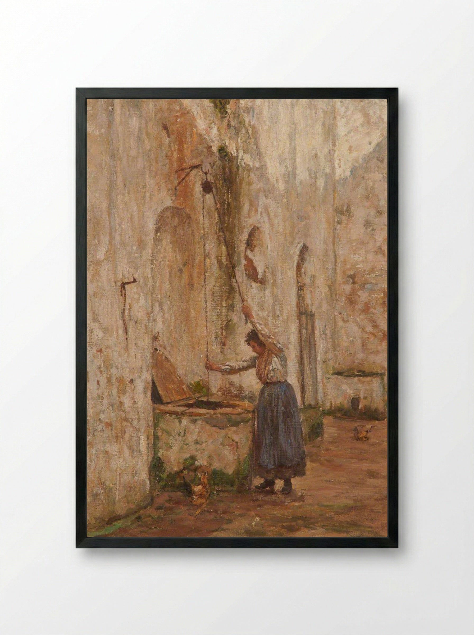 At the Well, Anacapri - James Charles - Framed Print Black