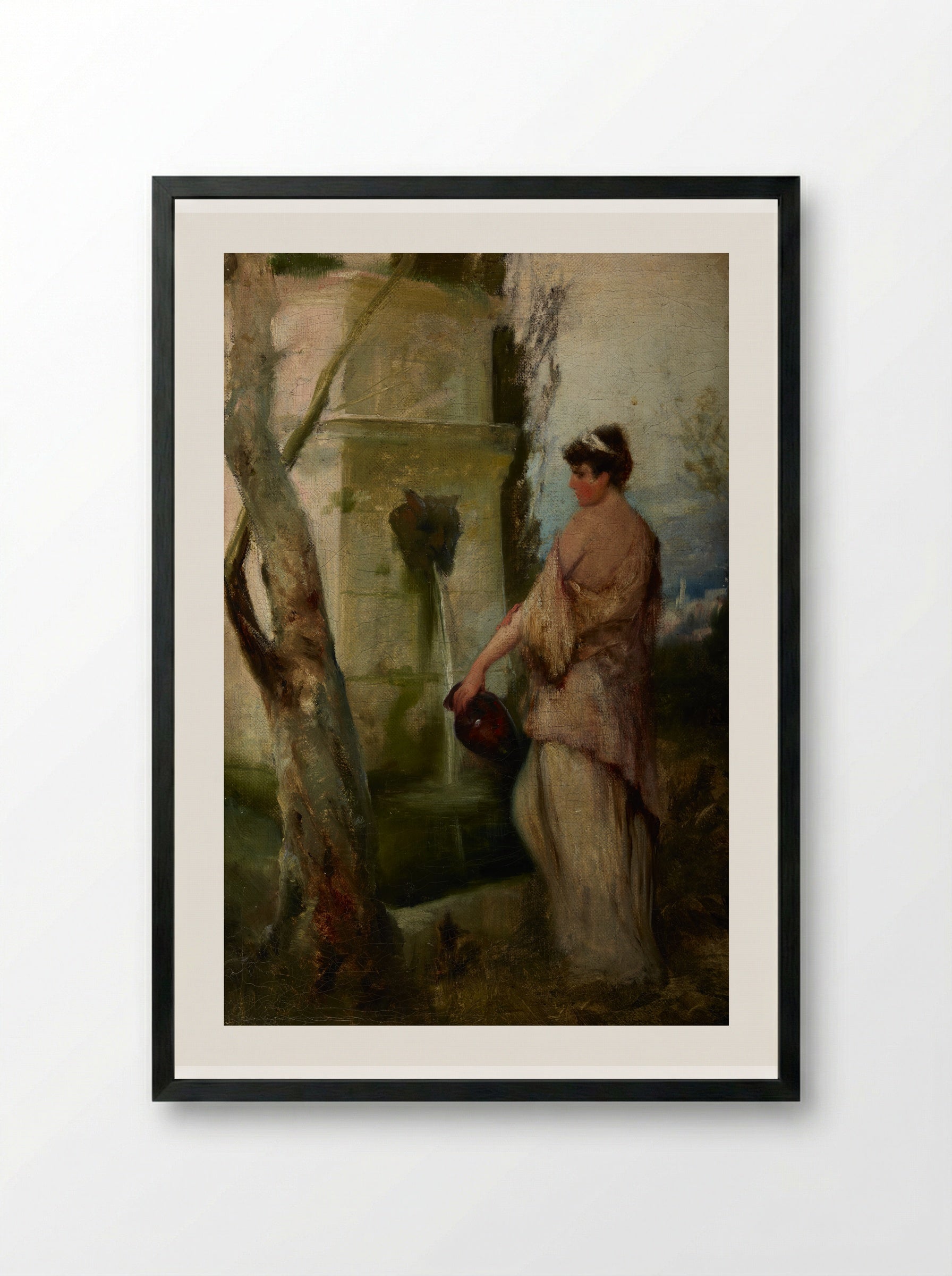 At the Well - Henryk Siemiradzki - Framed Print Black