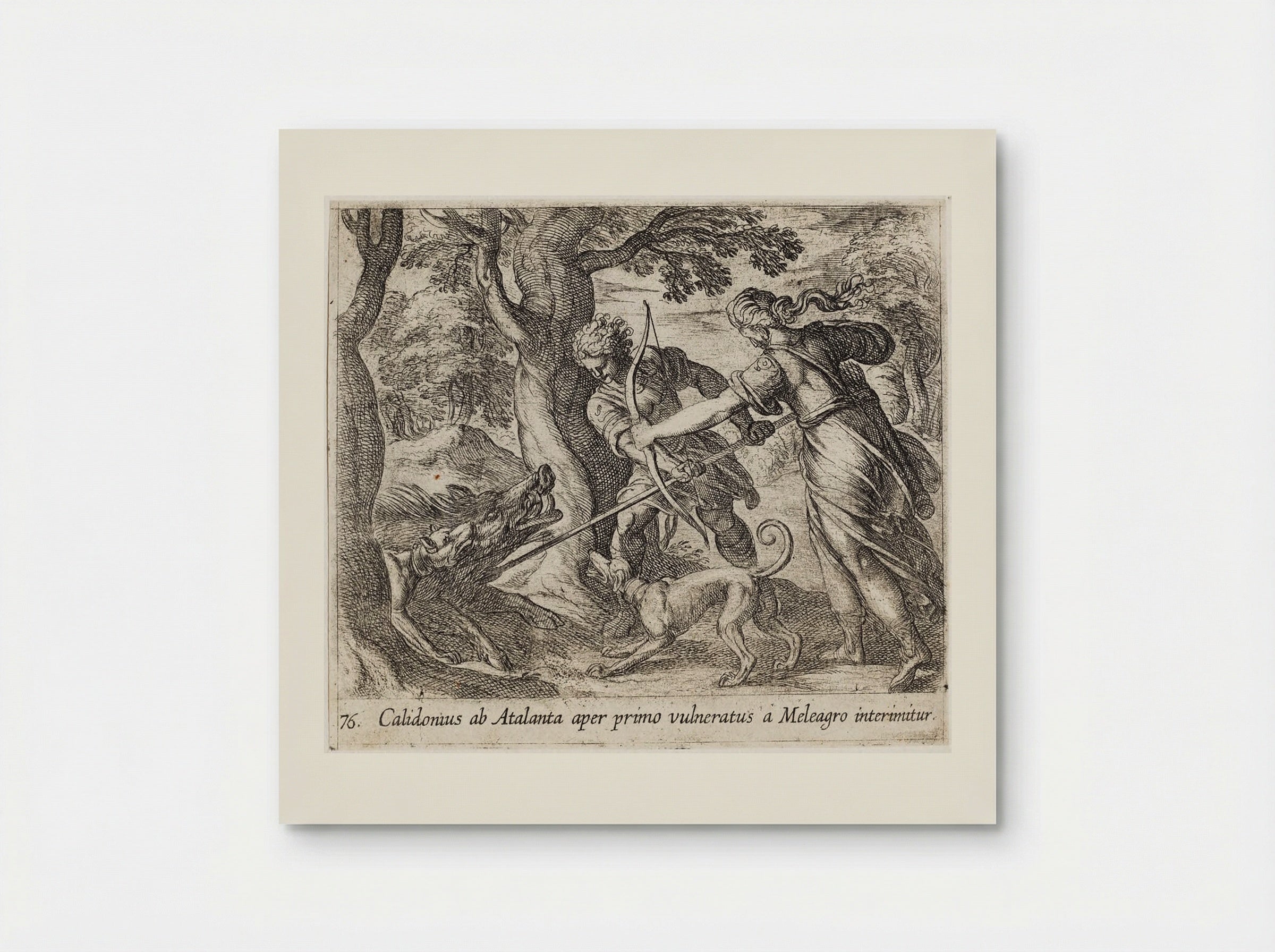 Atalanta and Meleager Killing the Wild Boar - Antonio Tempesta - Poster