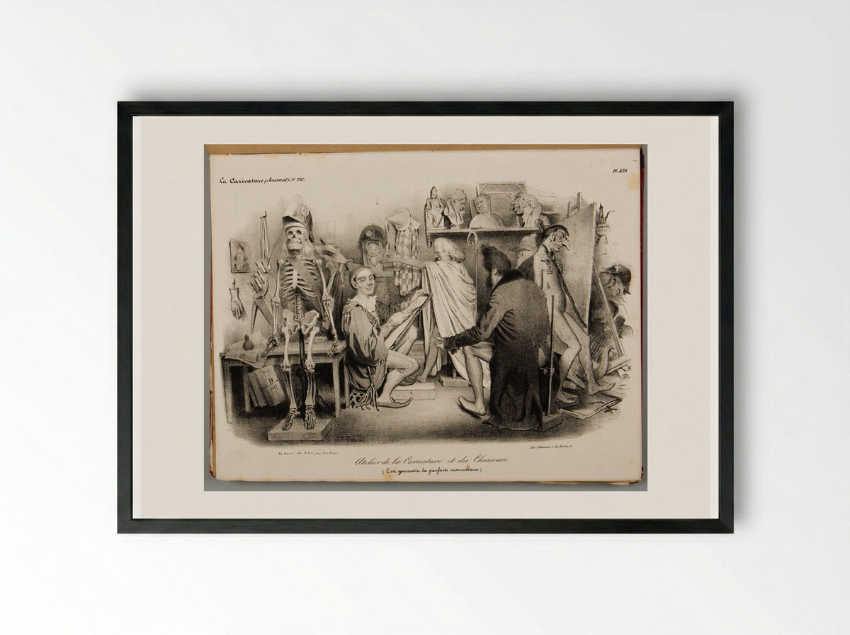 Atelier de la Caricature et du Charivari - Various Artists - Framed Print Black
