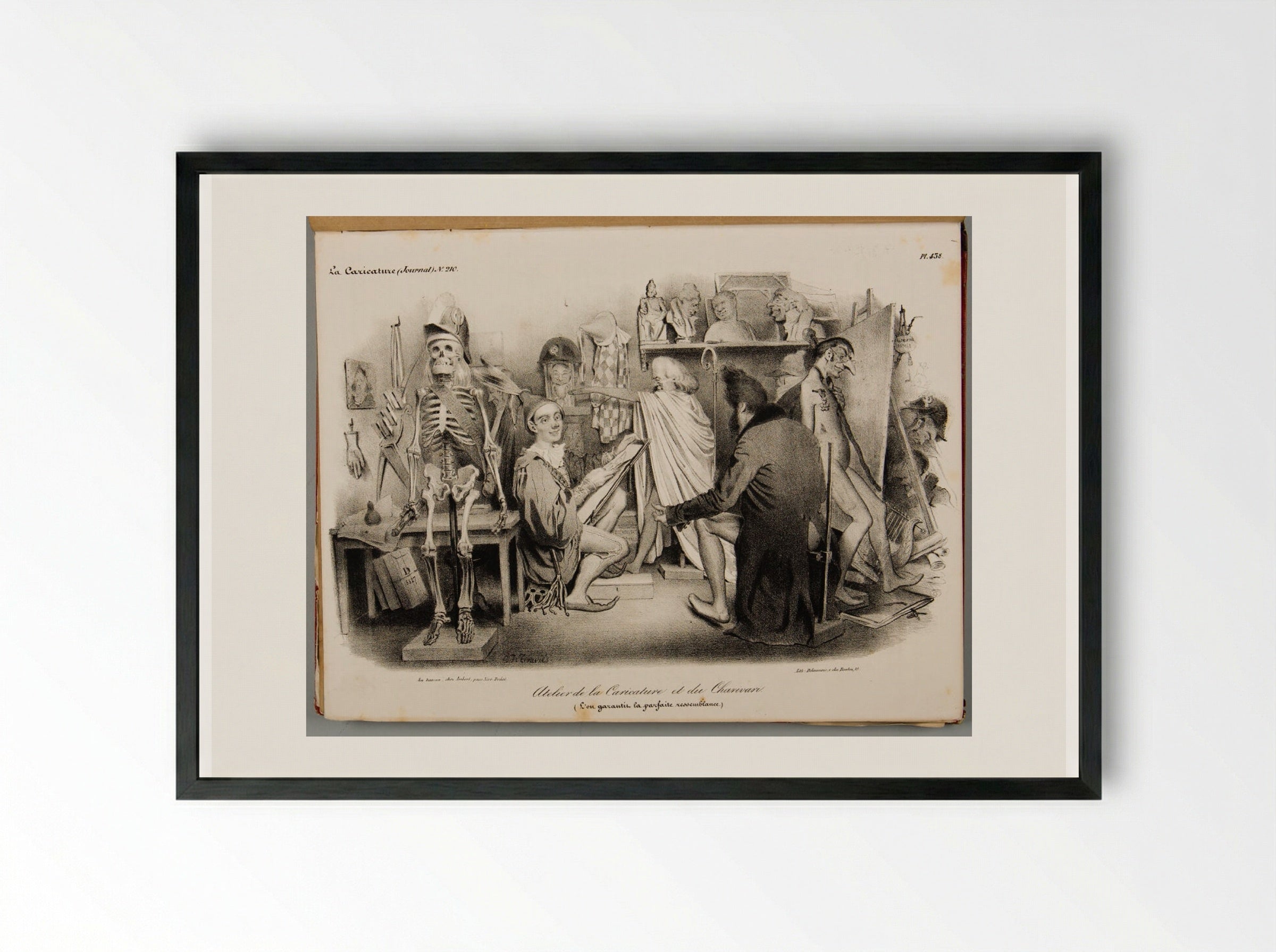 Atelier de la Caricature et du Charivari - Various Artists - Framed Print Black