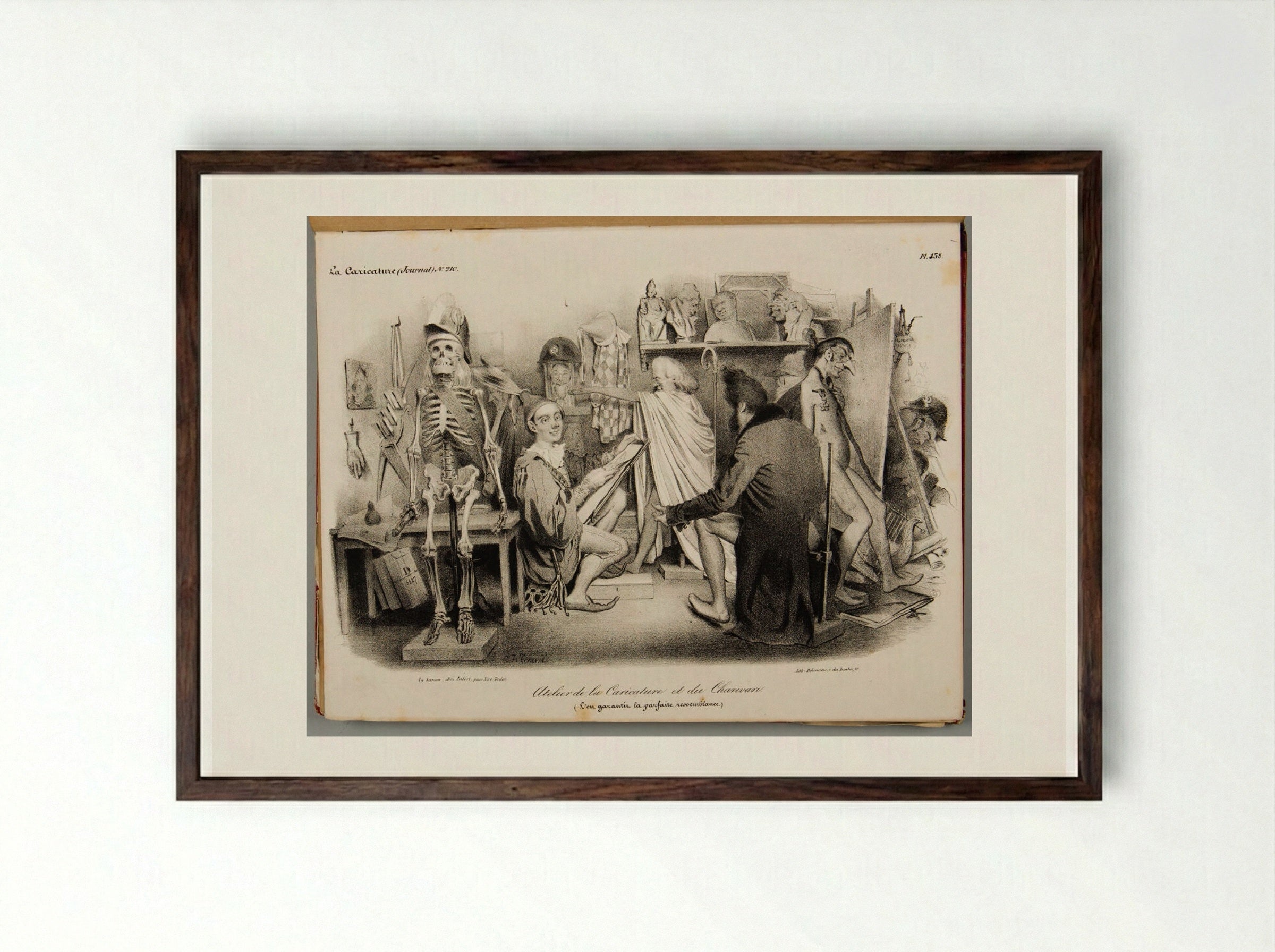 Atelier de la Caricature et du Charivari - Various Artists - Framed Print Dark Wood