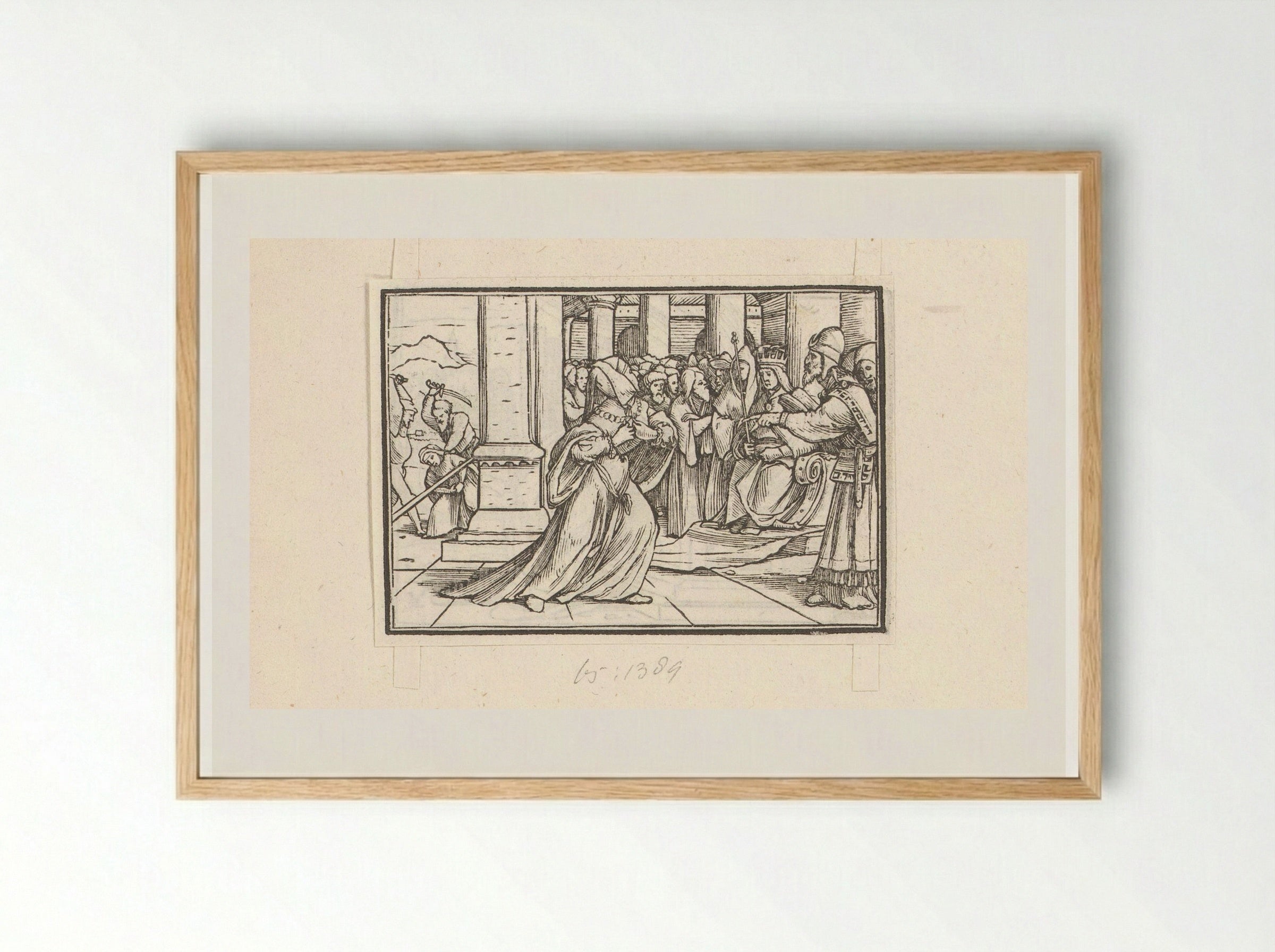Athaliah Rending Her Clothes Before the High Priest - Veit Rudolf Specklin - Framed Print Wood