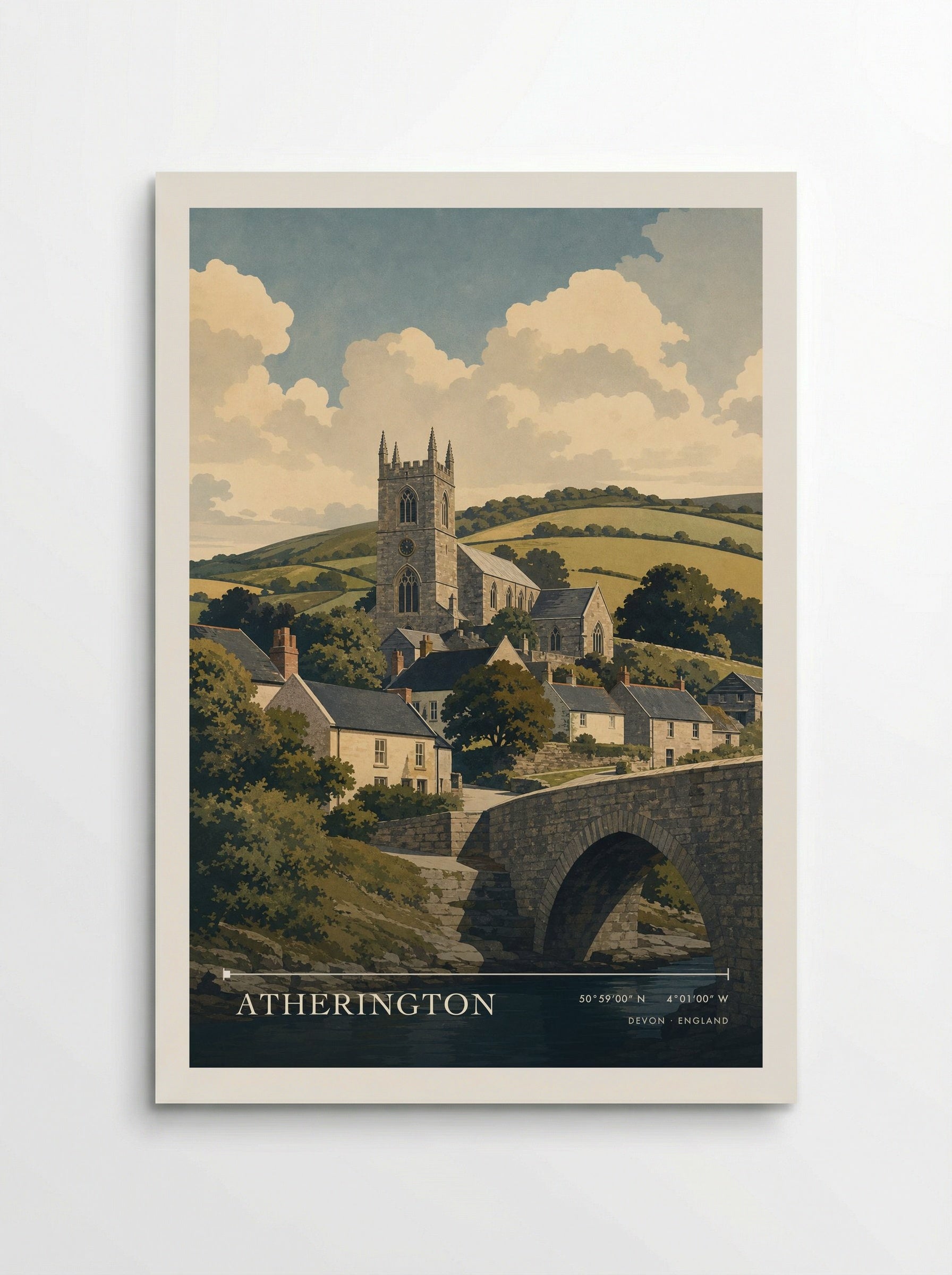 Atherington Devon England Travel Poster - Poster