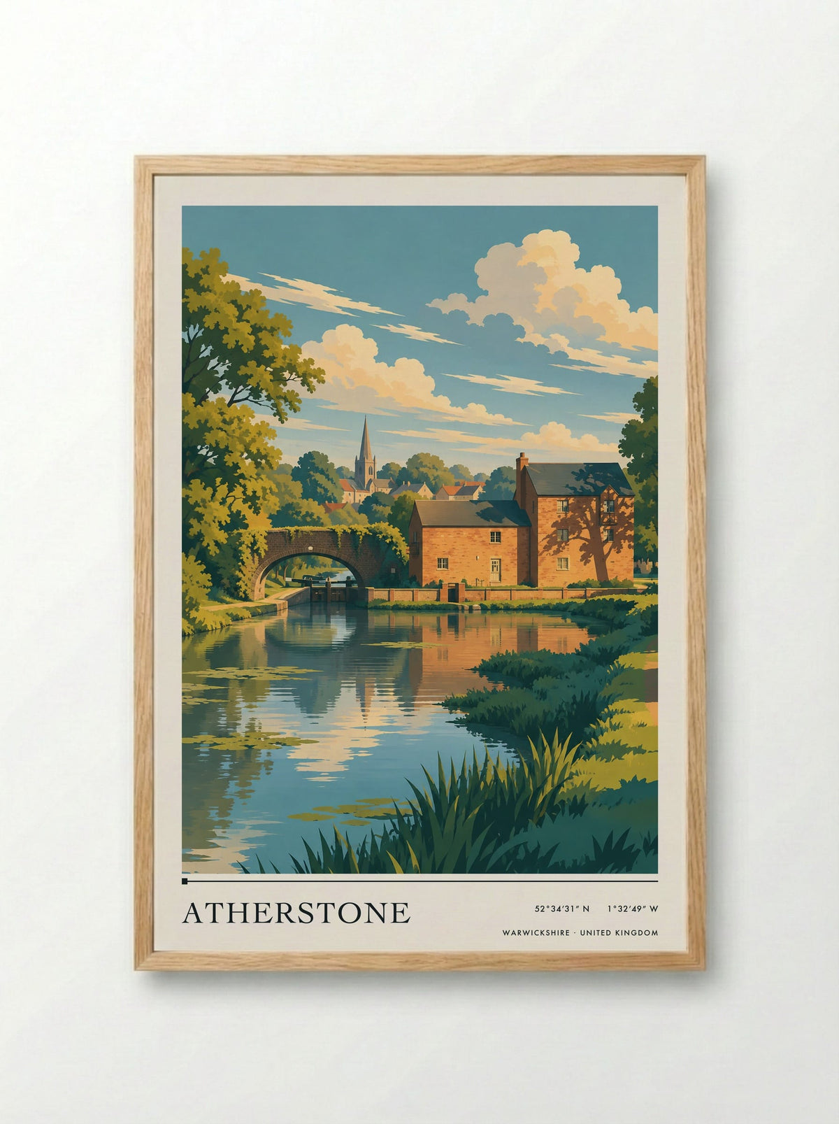 Atherstone, Warwickshire | Travel Poster - Framed Print Wood