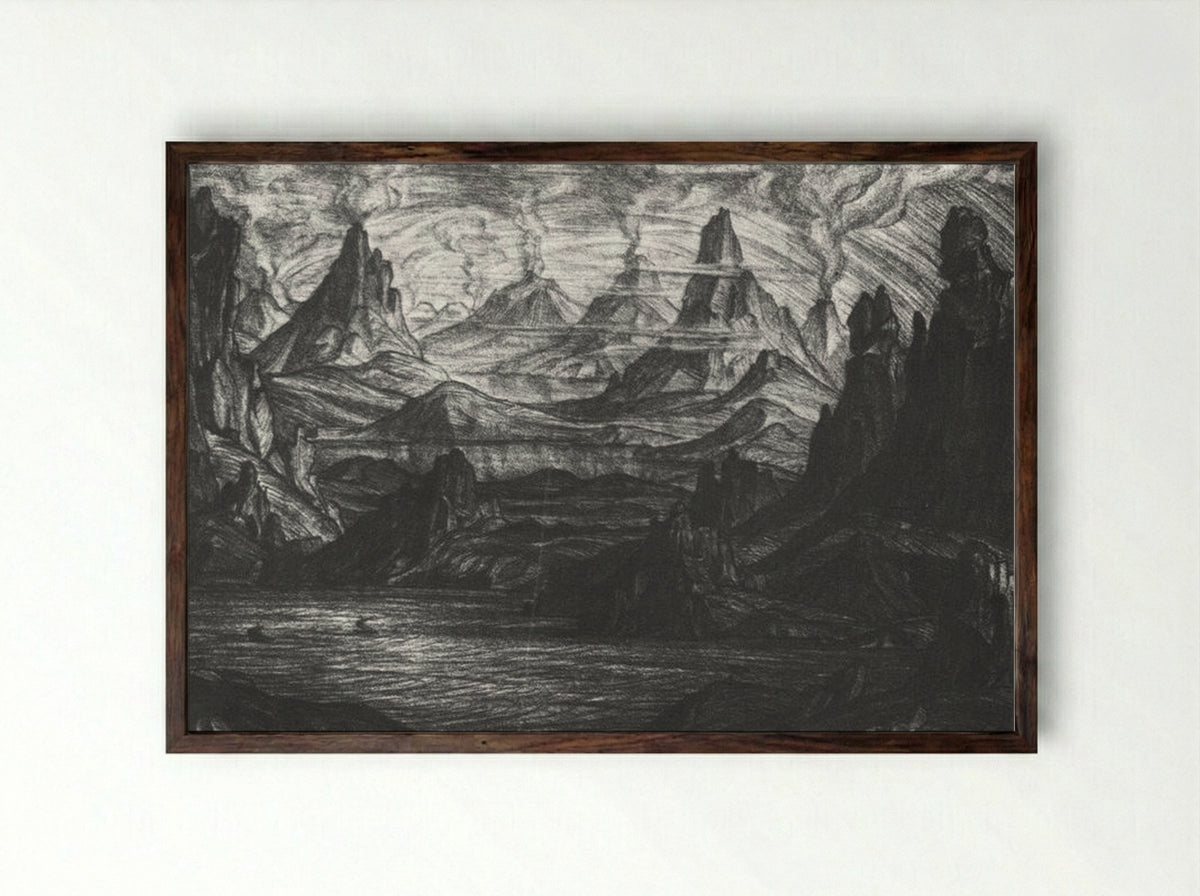 Atlantis - Konstantin Bogaevsky - Framed Print Dark Wood