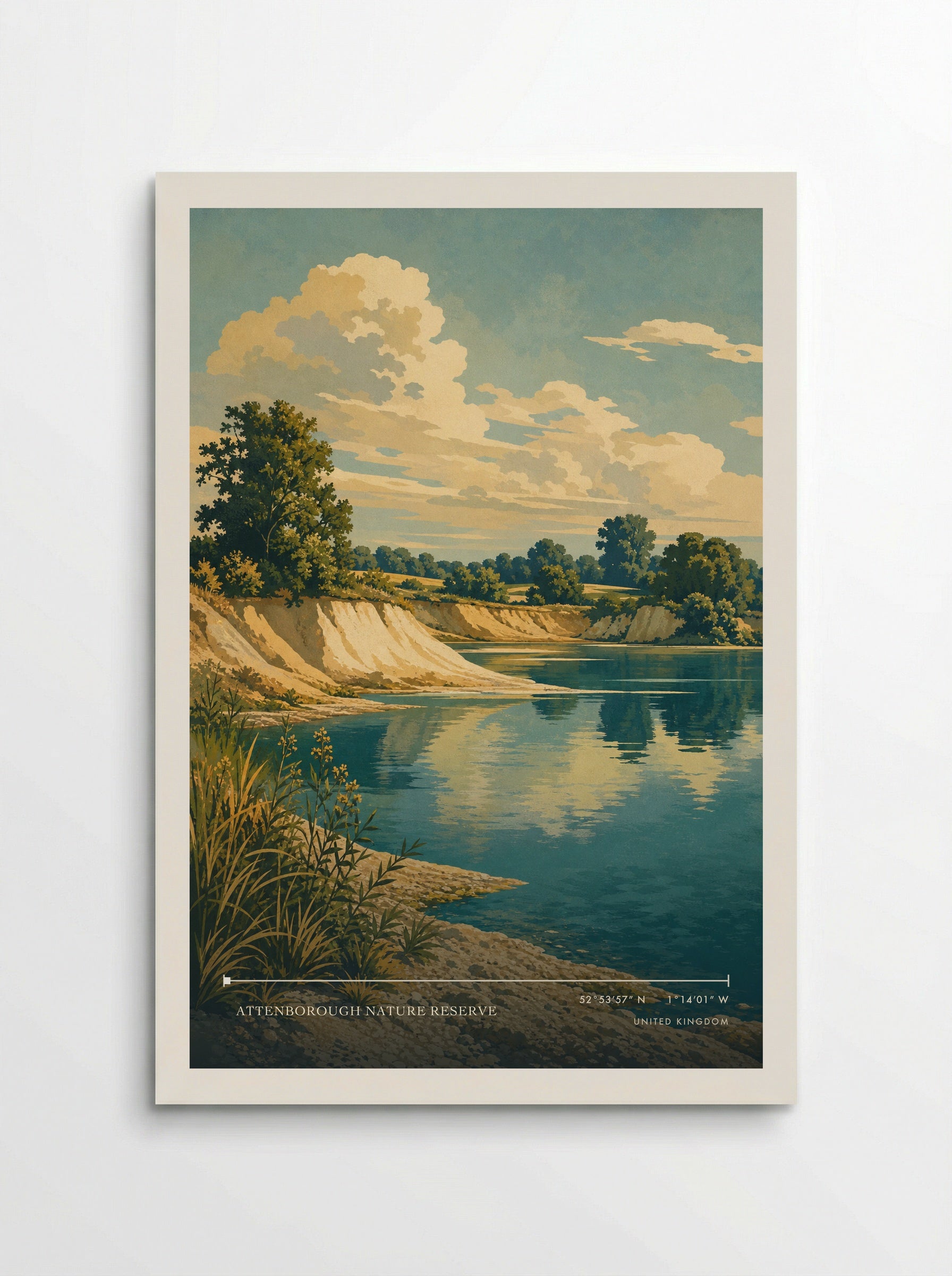 Attenborough Nature Reserve United Kingdom Travel Poster - Poster