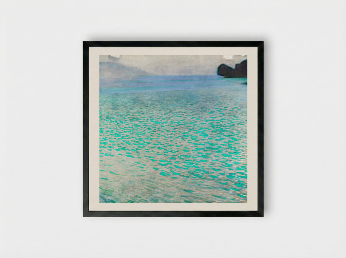 Attersee - Gustav Klimt - Framed Print Black