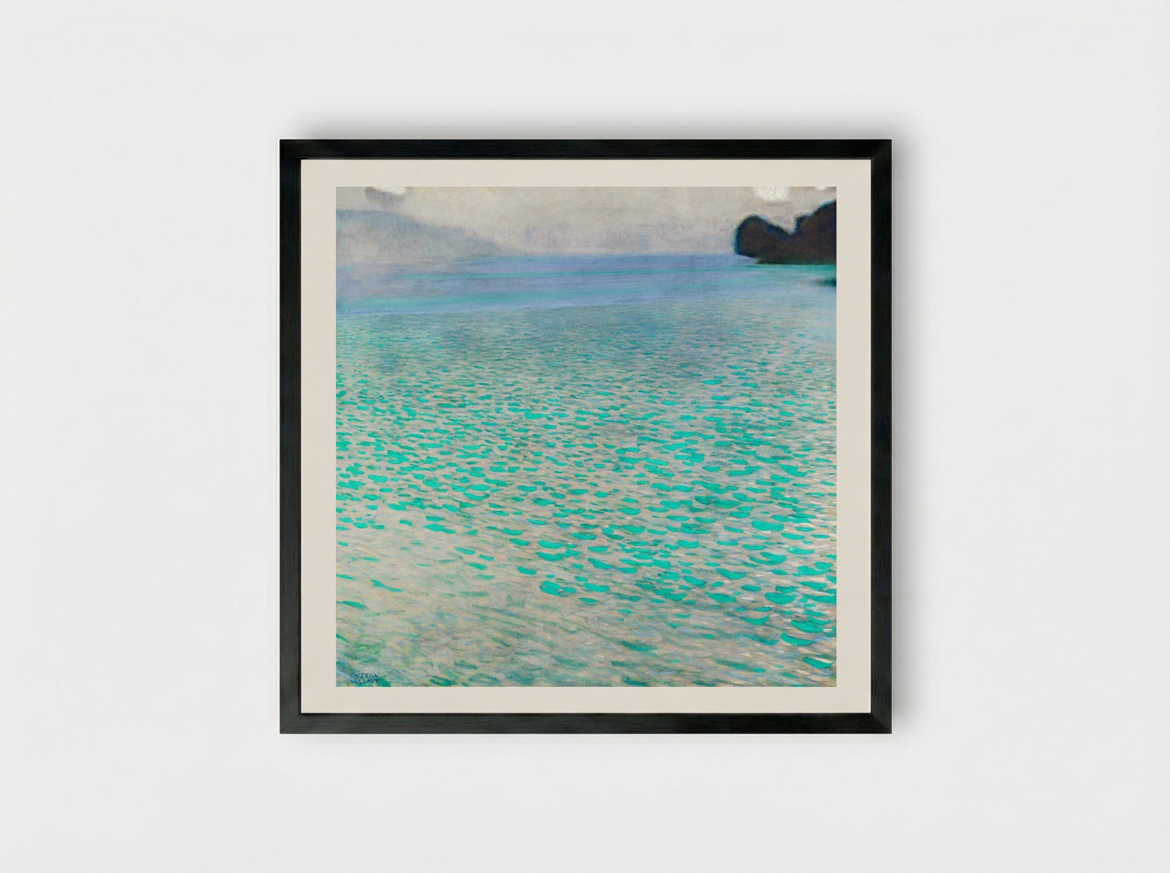 Attersee - Gustav Klimt - Framed Print Black