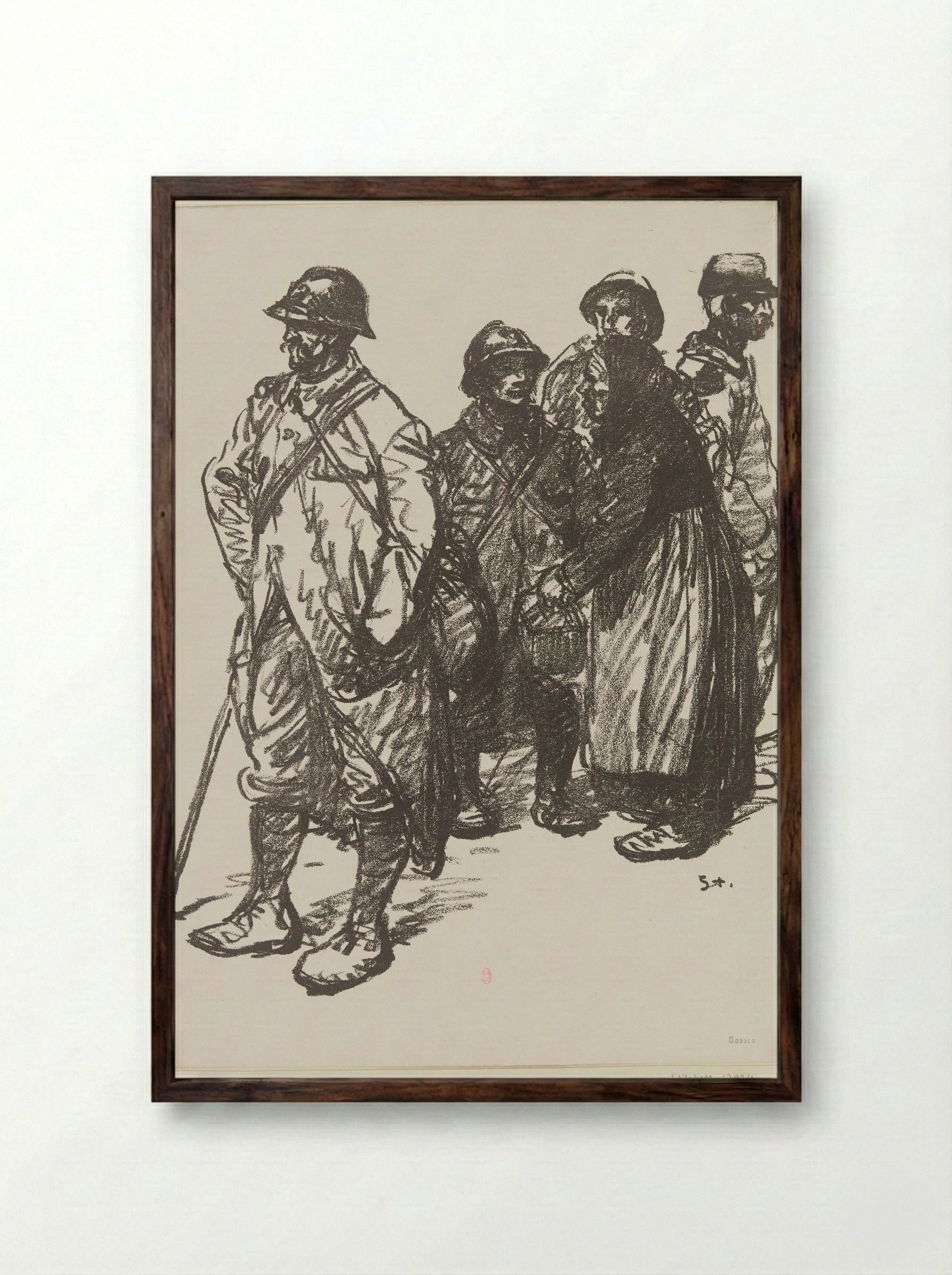Au Cantonnement - Théophile Steinlen - Framed Print Dark Wood