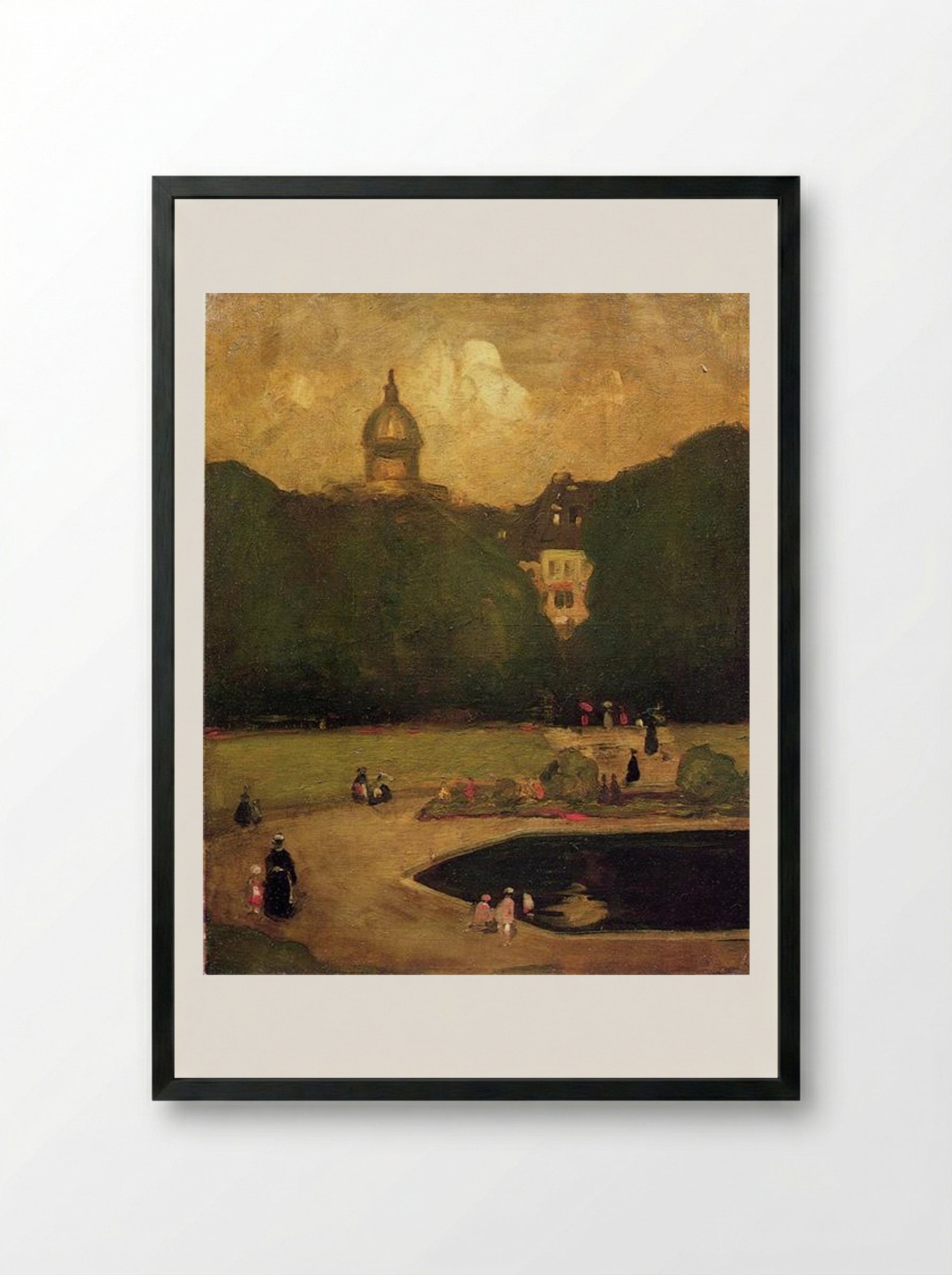 Au Jardin du Luxembourg - Robert Henri - Framed Print Black
