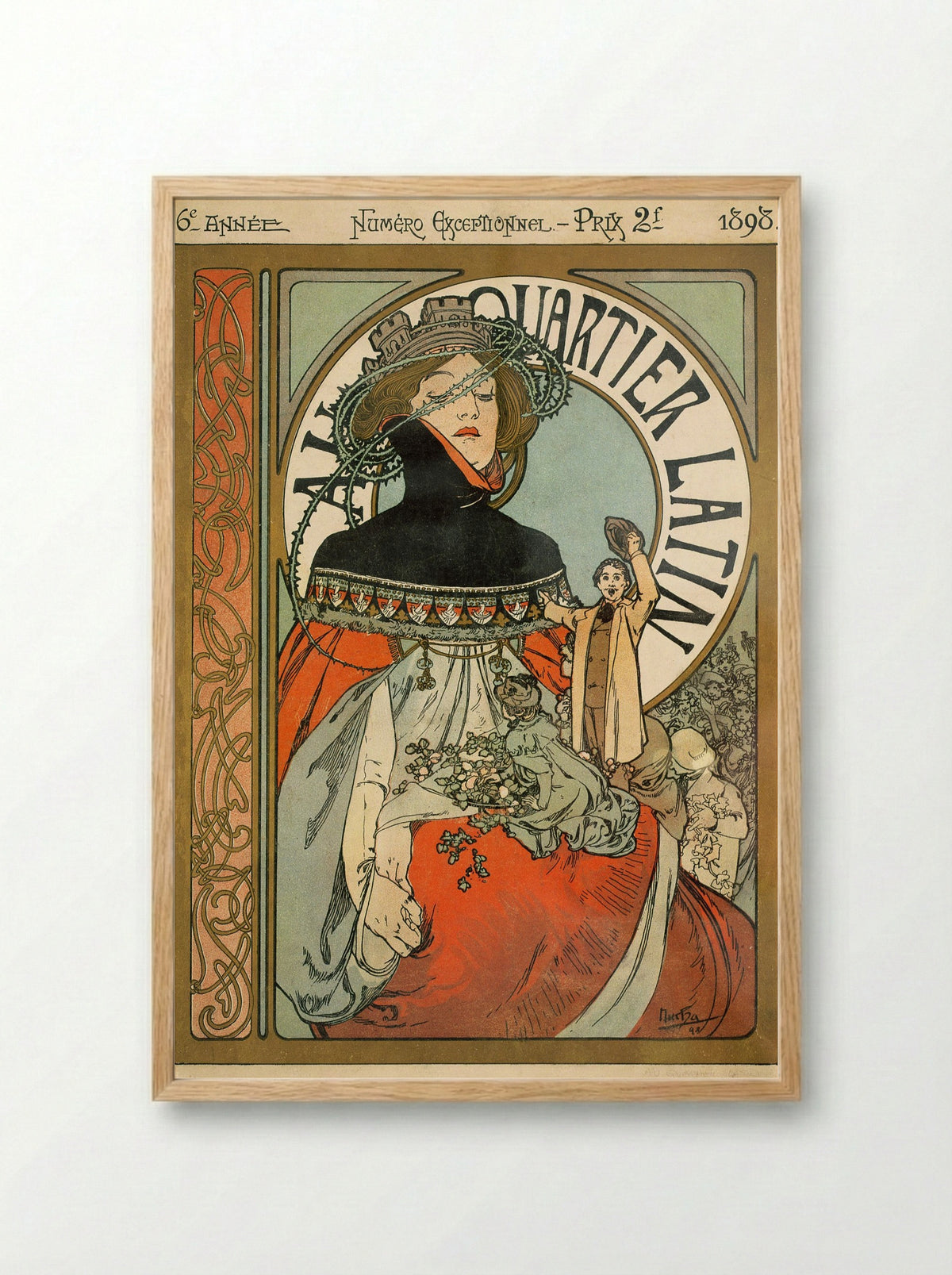 Au Quartier Latin - Alphonse Mucha - Framed Print Wood