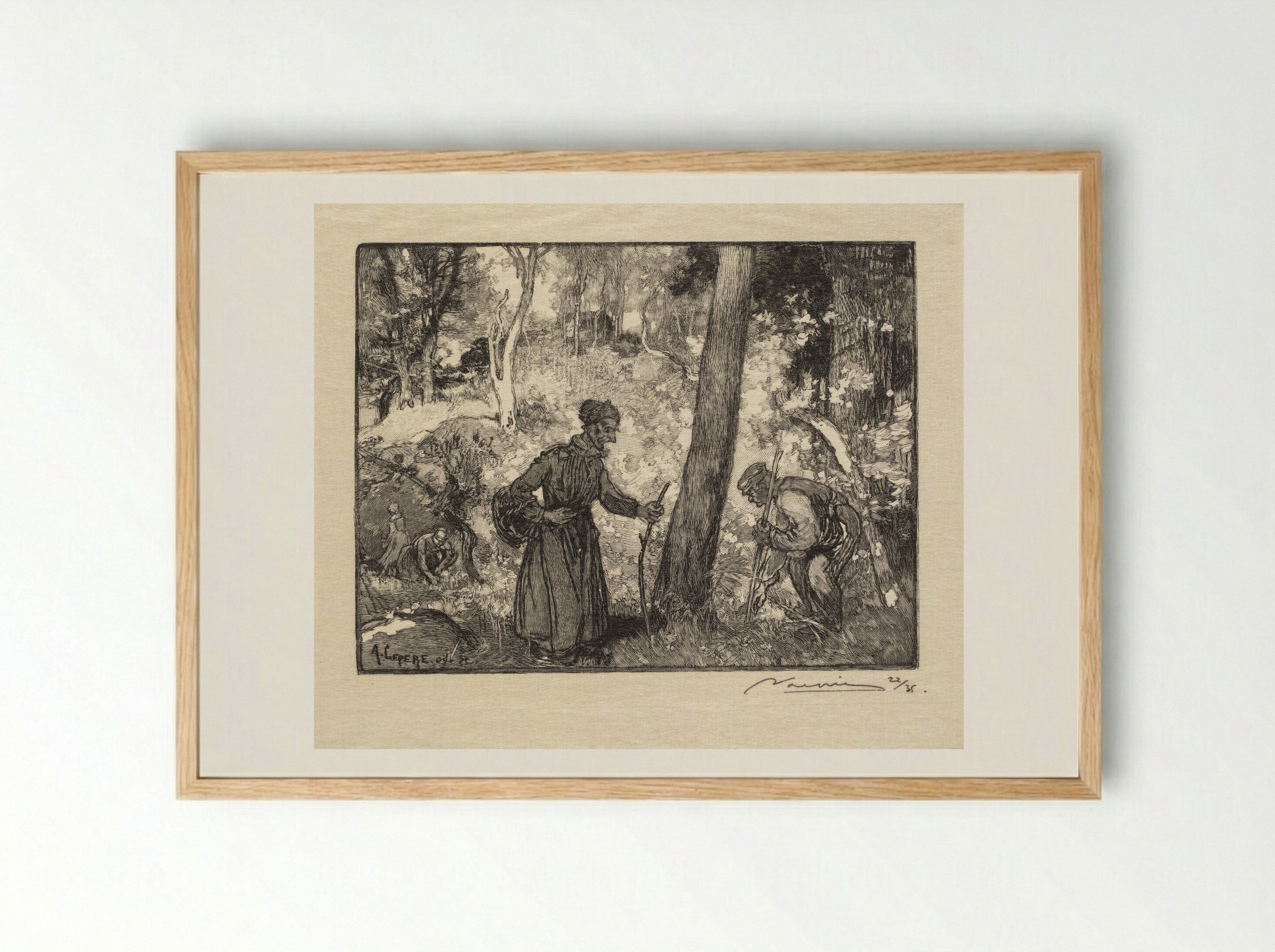 Au Rocher Bernard - Auguste Louis Lepère - Framed Print Wood