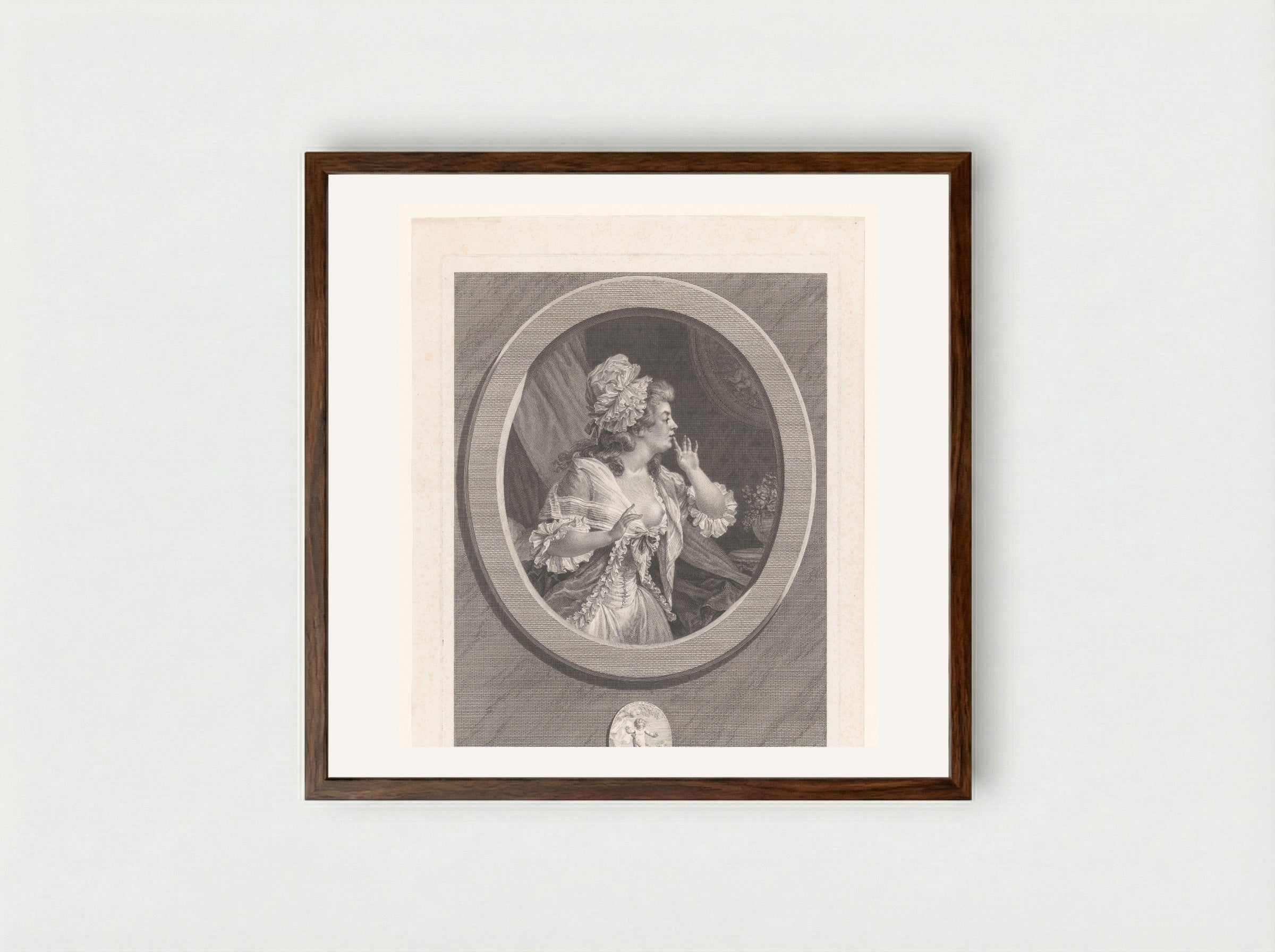 Au moins soyez discret - Augustin de Saint-Aubin - Framed Print Dark Wood