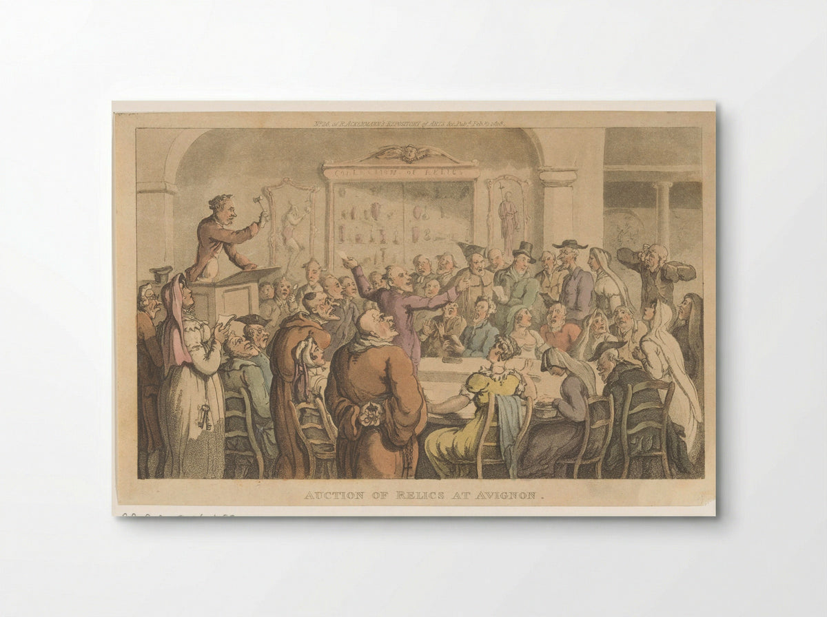 Auction of Relics at Avignon - Thomas Rowlandson - Poster