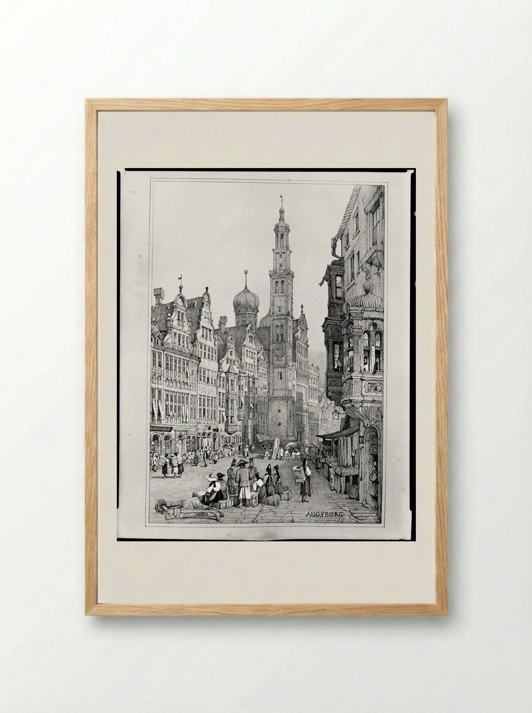 Augsburg - Samuel Prout - Framed Print Wood