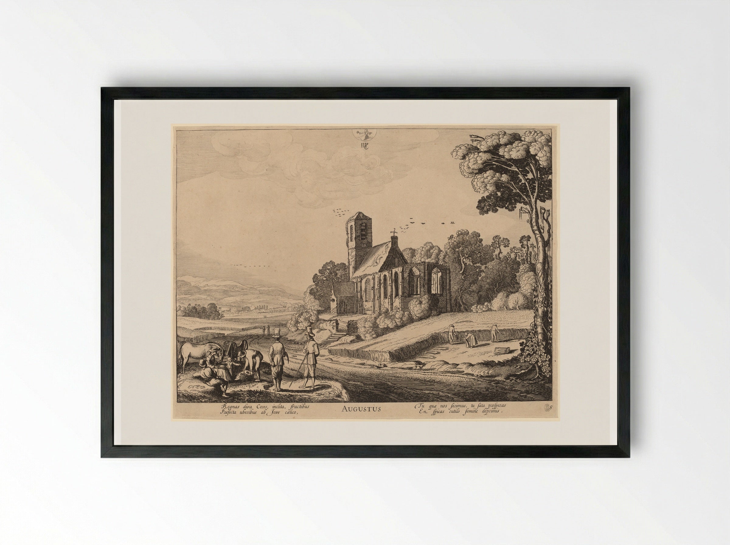 August - Jan van de Velde II - Framed Print Black