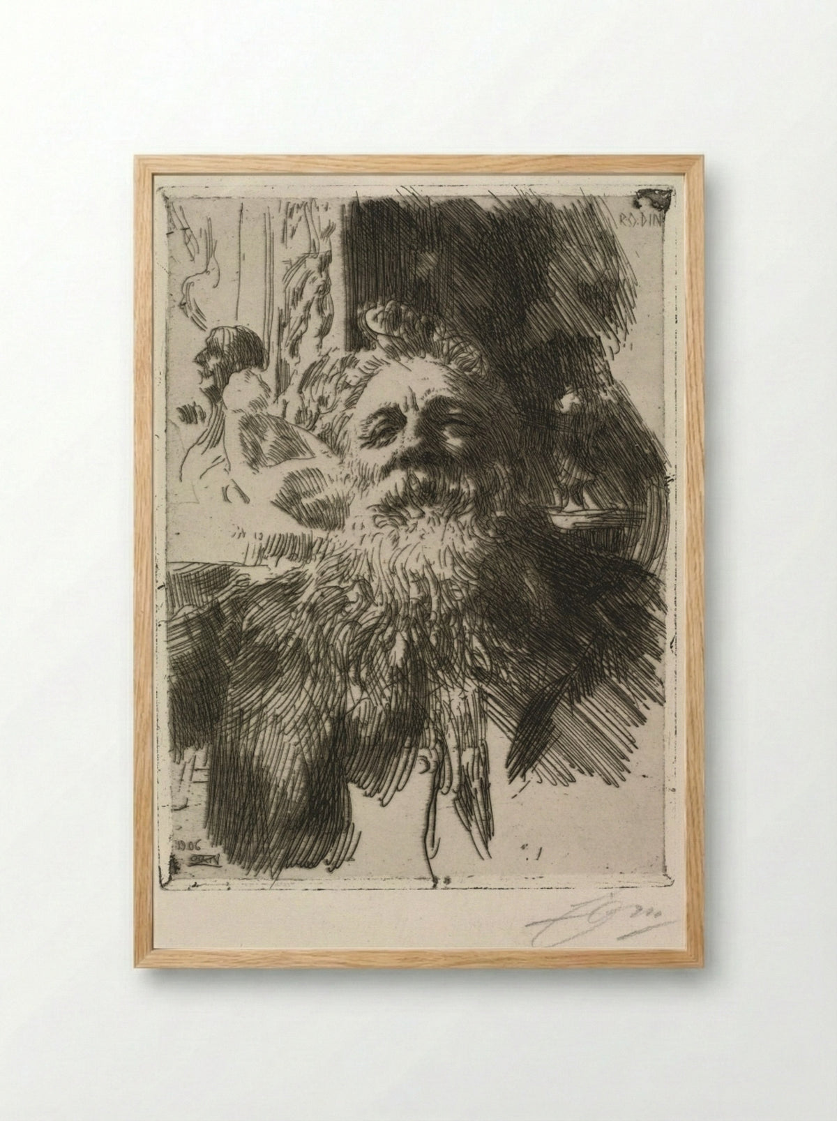Auguste Rodin - Anders Zorn - Framed Print Wood