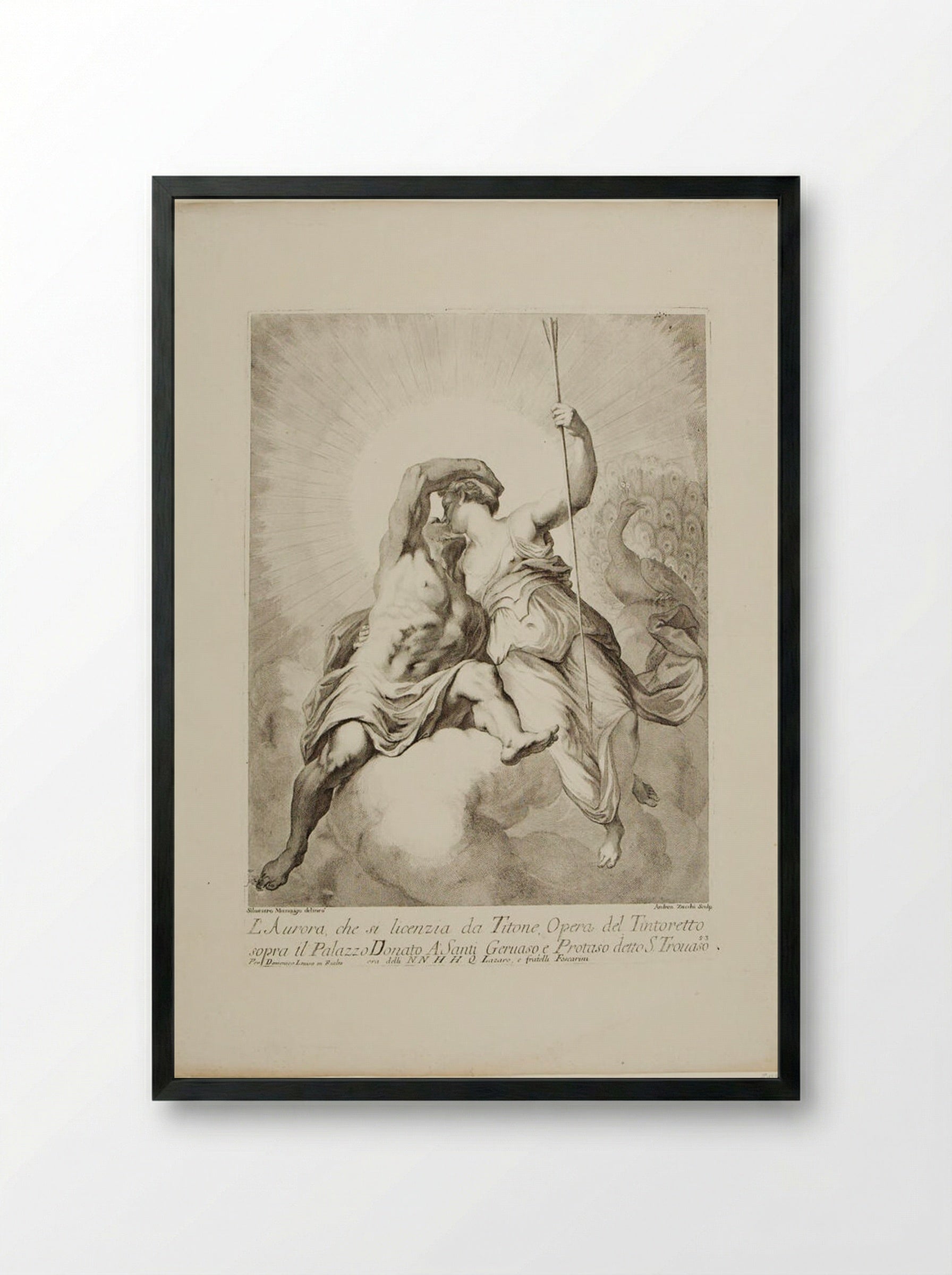 Aurora and Tithonus - Andrea Zucchi - Framed Print Black