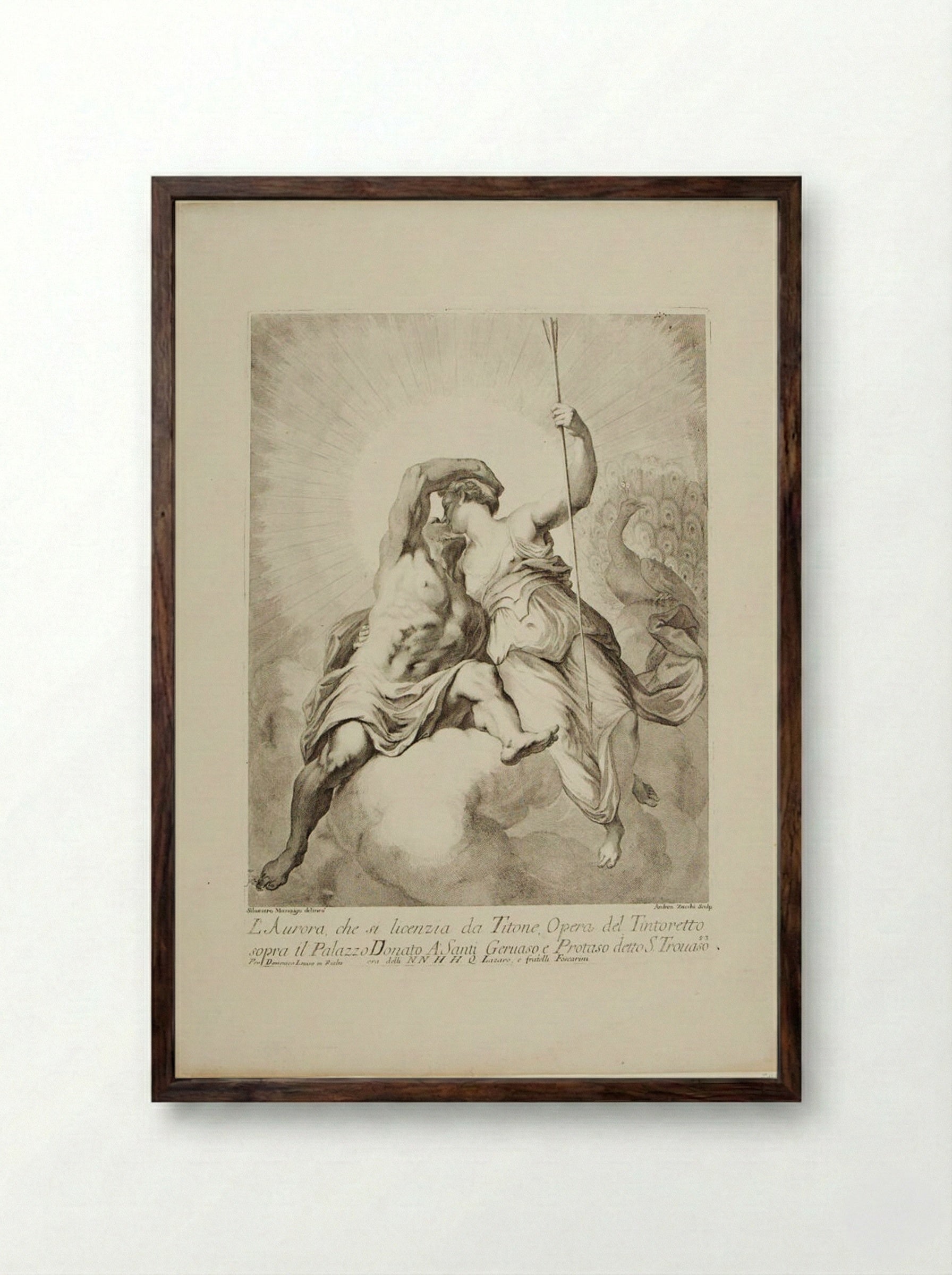 Aurora and Tithonus - Andrea Zucchi - Framed Print Dark Wood