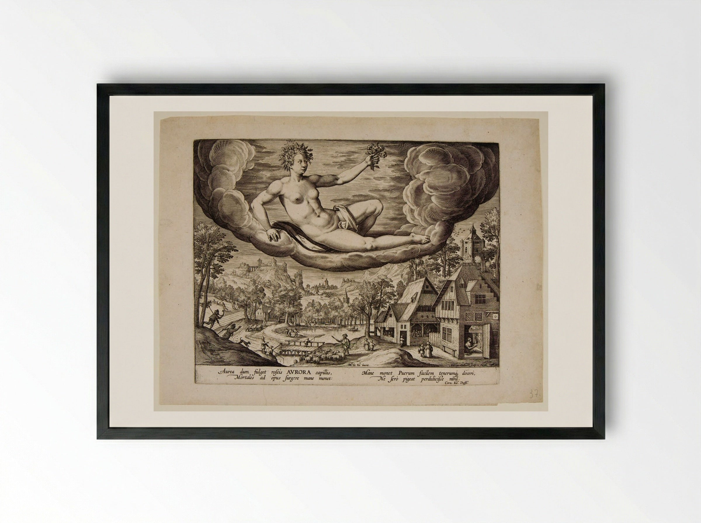 Aurora - Adriaen Collaert - Framed Print Black