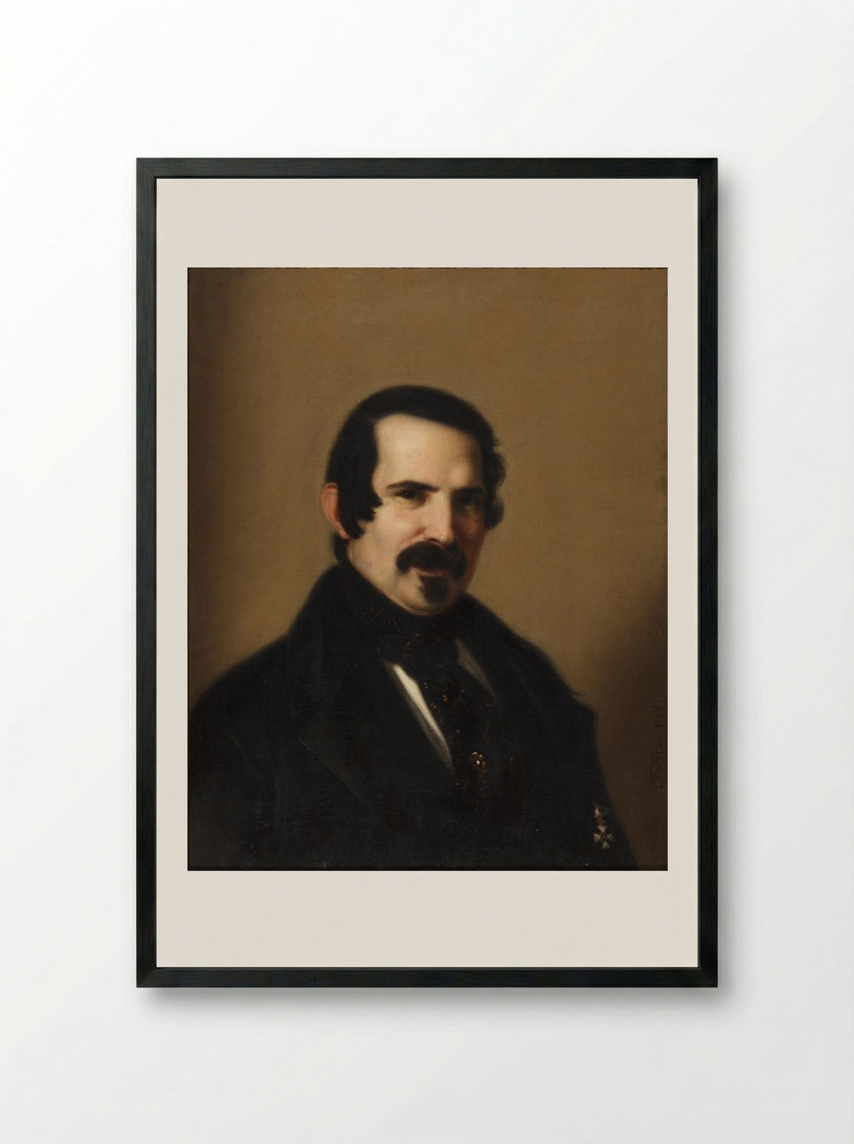 Autorretrato - Joaquin Manuel Fernandez Cruzado - Framed Print Black