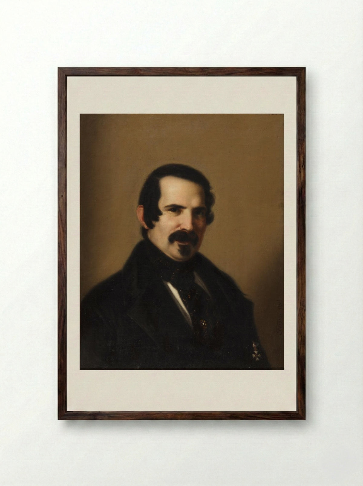 Autorretrato - Joaquin Manuel Fernandez Cruzado - Framed Print Dark Wood