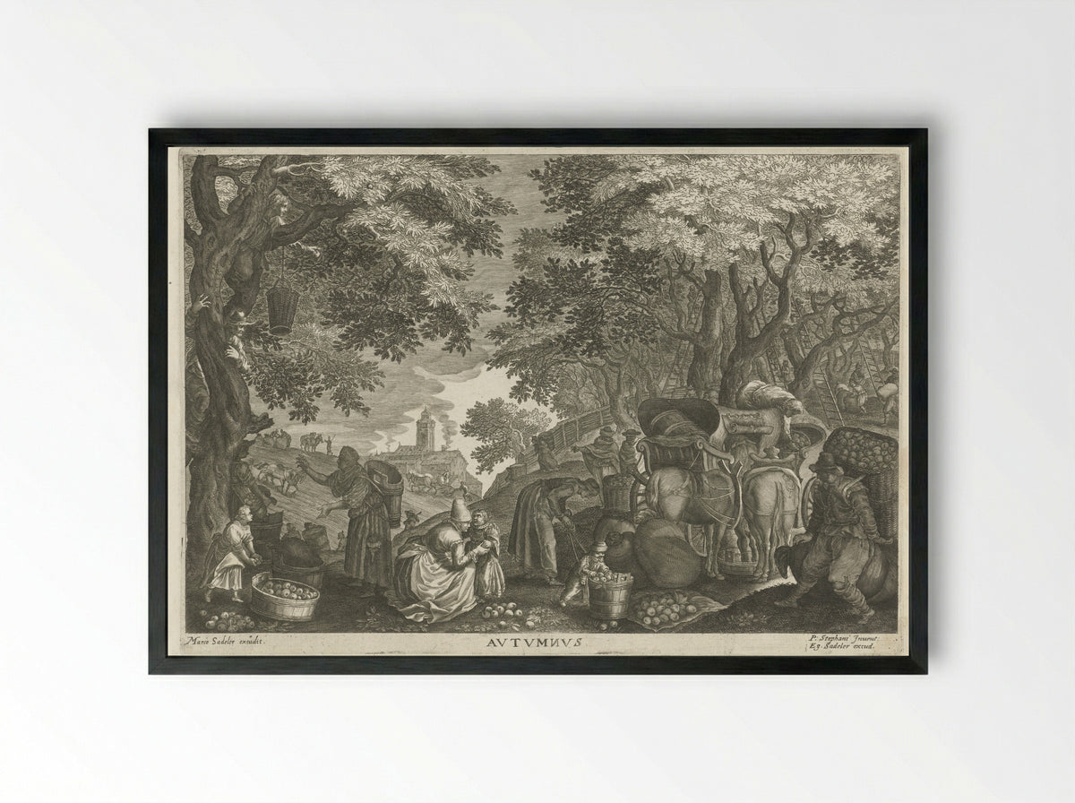 Autumn (Herfst) - Aegidius Sadeler (II) - Framed Print Black