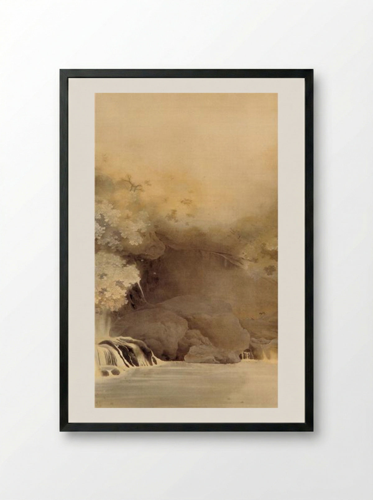 Autumn Landscape with Coloured Leaves - Hishida Shunso - Framed Print Black