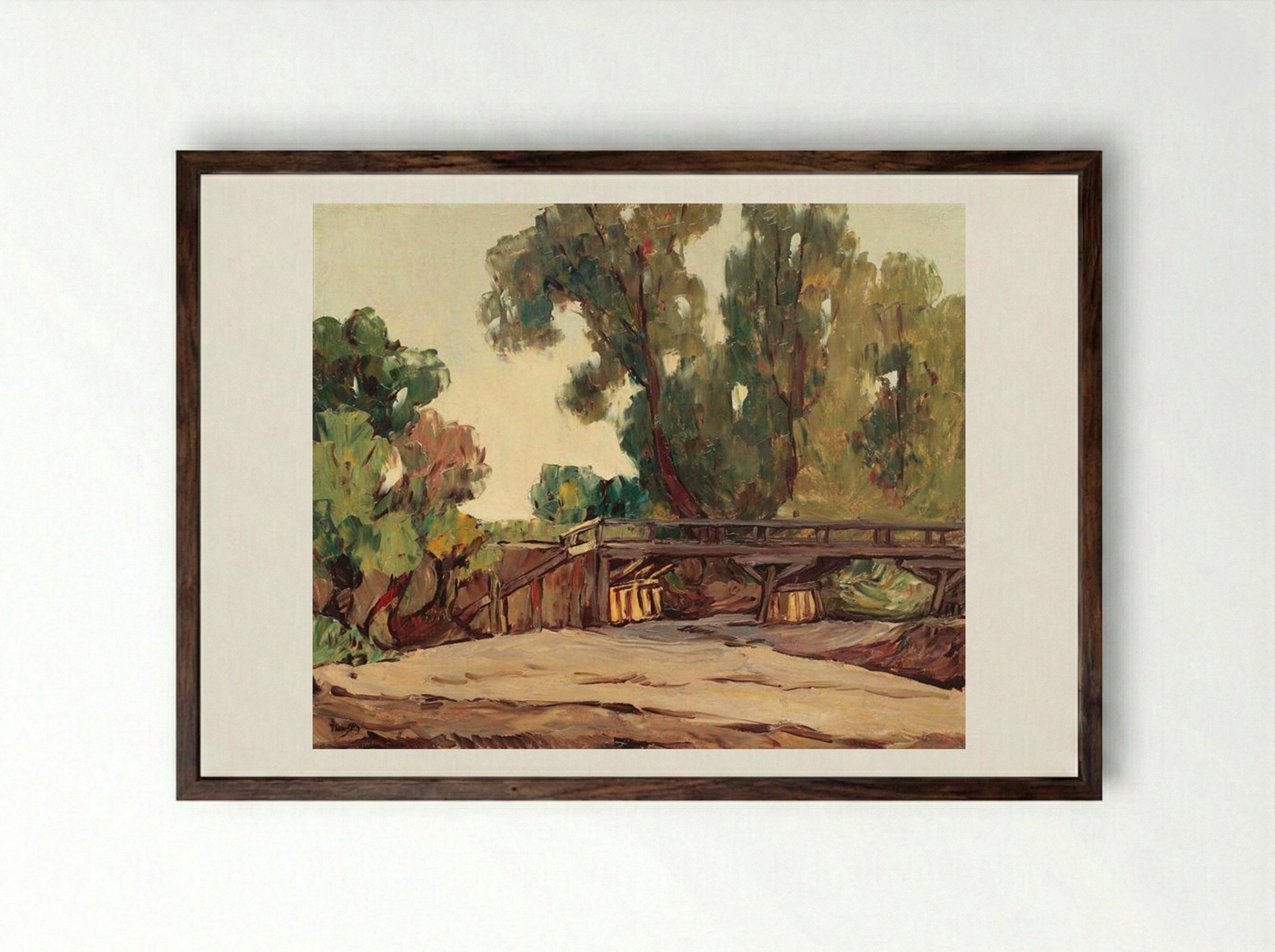 Autumn Landscape - Ion Theodorescu-Sion - Framed Print Dark Wood