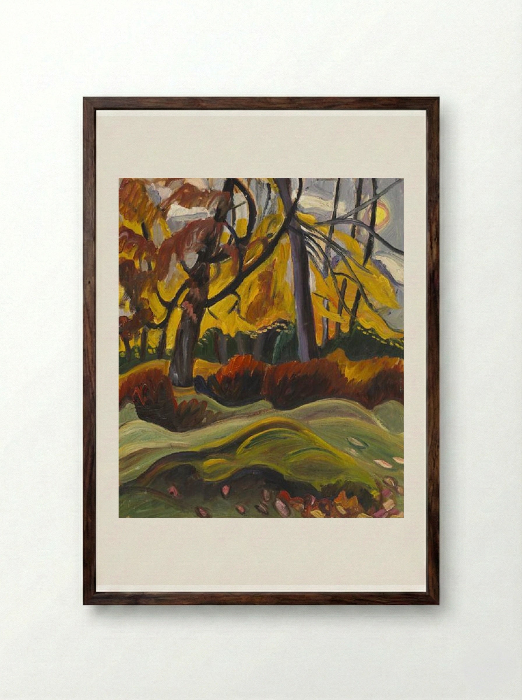 Autumn Landscape - Prudence Heward - Framed Print Dark Wood