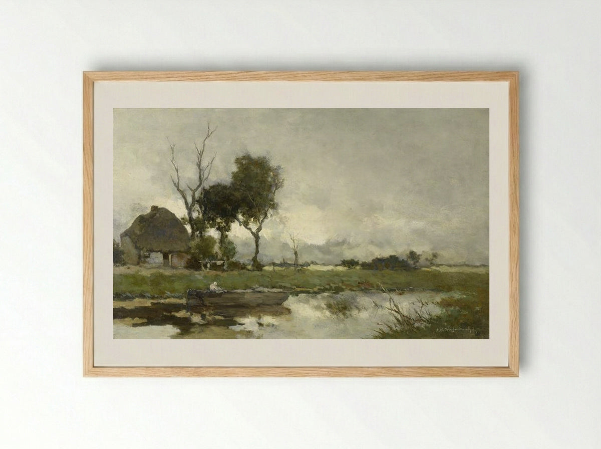 Autumn Landscape - Johan Hendrik Weissenbruch - Framed Print Wood